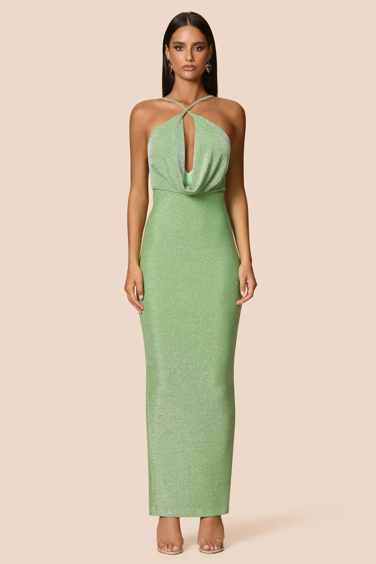 Love Nookie Bianca 2way Halter Gown Green Size AU 6 - Image 1