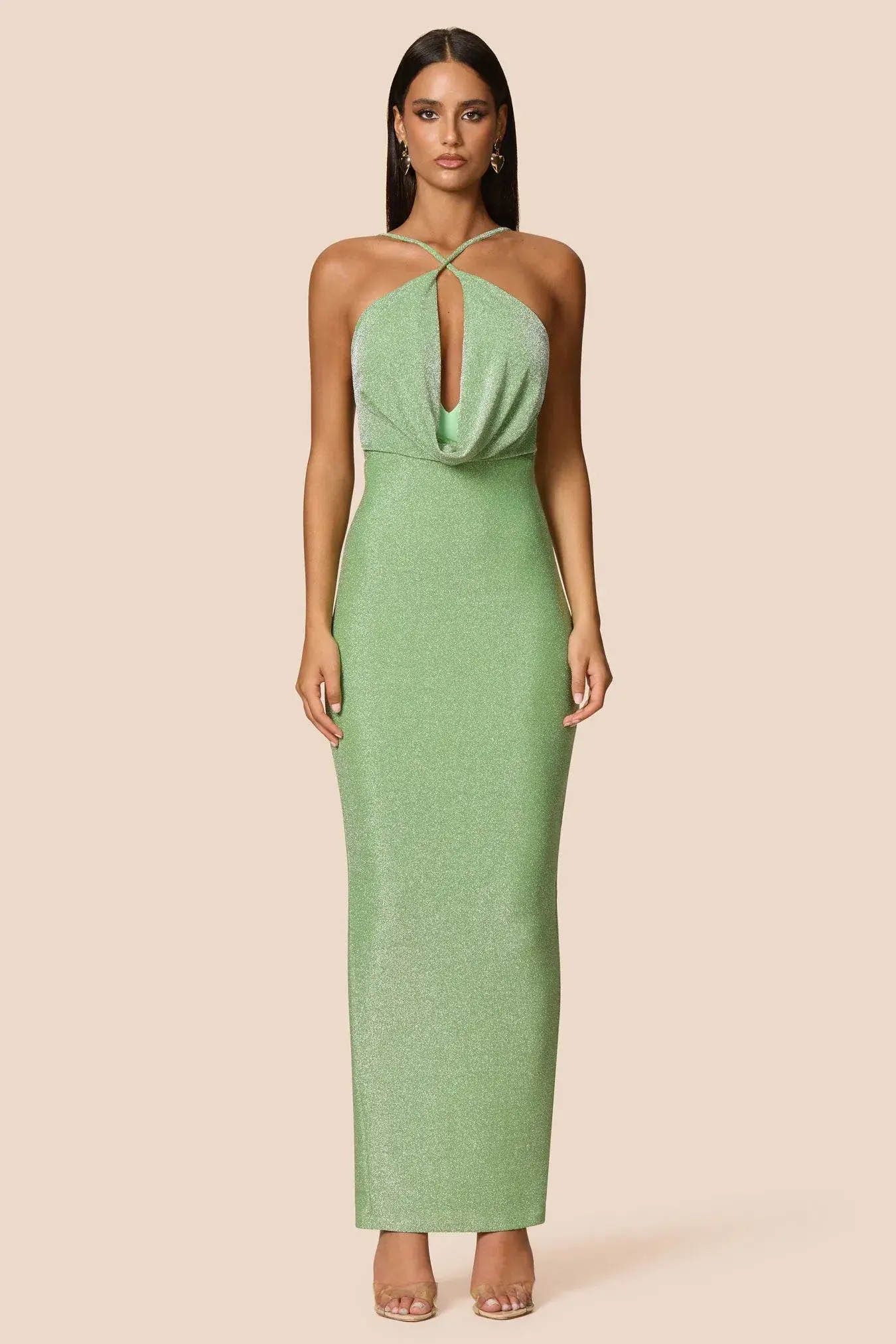 Love Nookie Bianca 2way Halter Gown Green Size AU 6 - Image 1