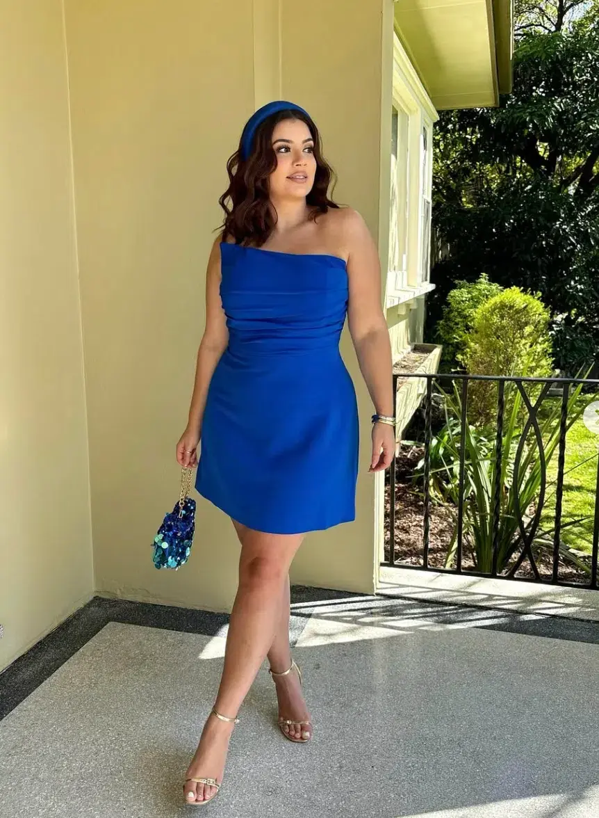 Azzurielle Cassie Strapless Mini Dress Cobalt Size 10 - Image 2