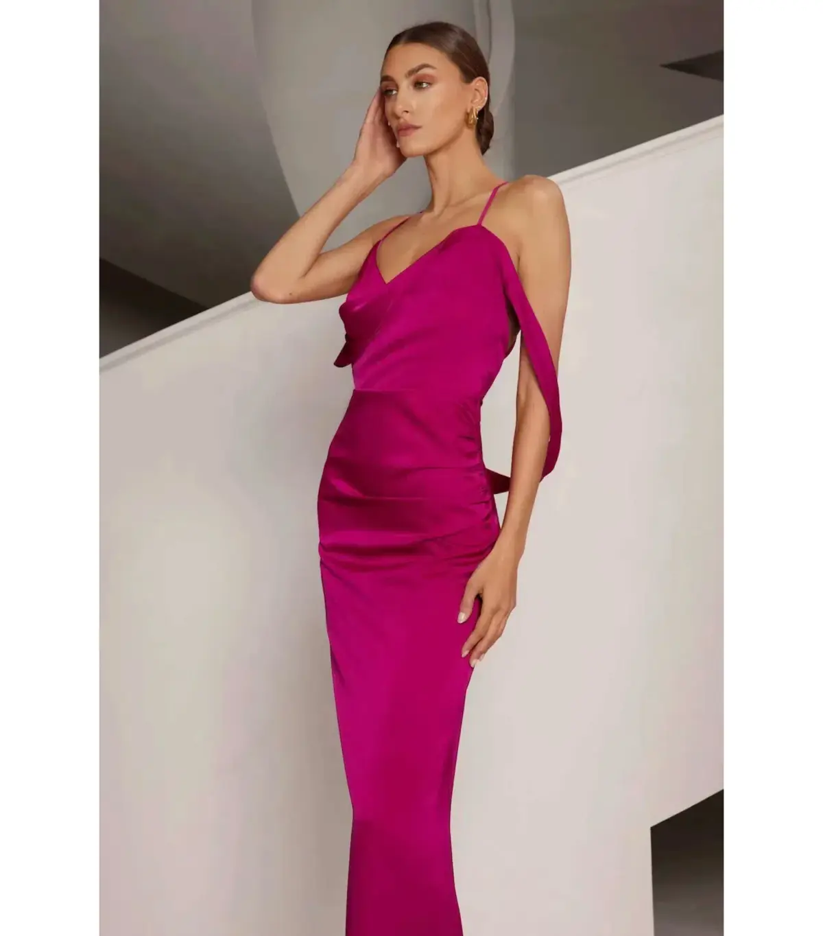 Elle Zeitoune Heather Maxi Dress Mulberry Pink Size AU 8 - Image 3