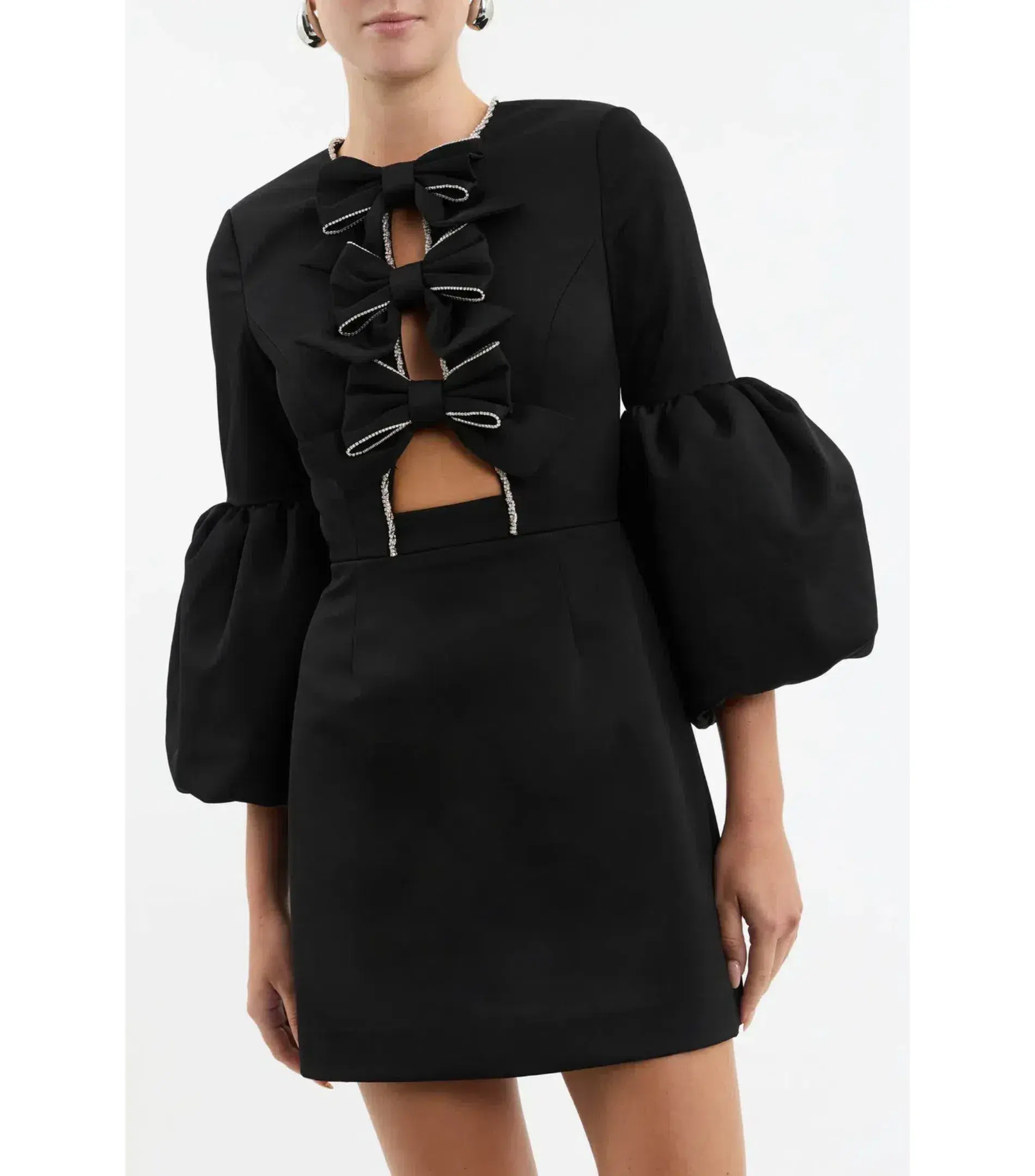 Rebecca Vallance Augustine Long Sleeve Mini Dress Black Size AU 8  - Image 2