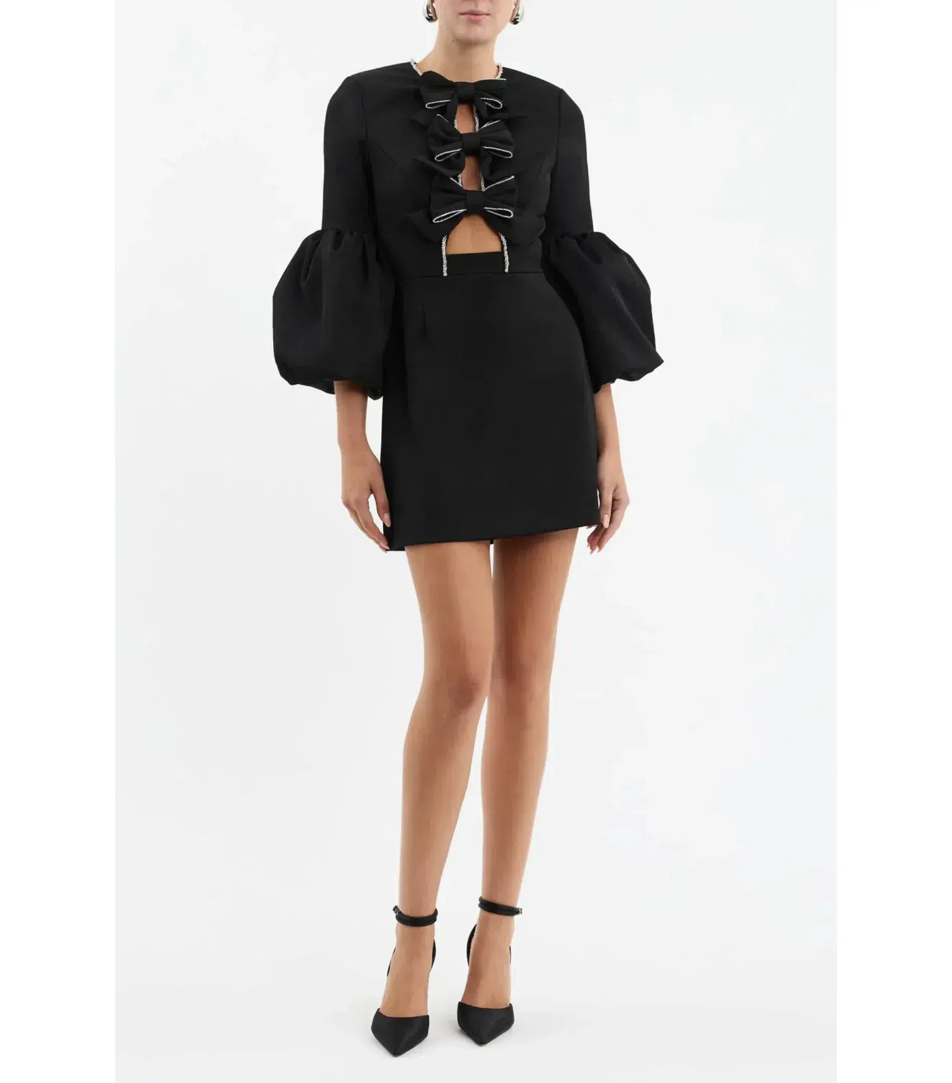 Rebecca Vallance Augustine Long Sleeve Mini Dress Black Size AU 8  - Image 1