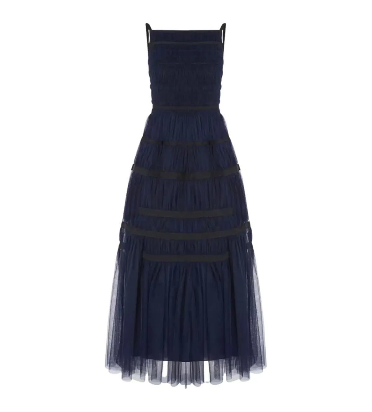 Molly Goddard Soft Tulle Astrid Maxi Dress Navy Size 10 - Image 4