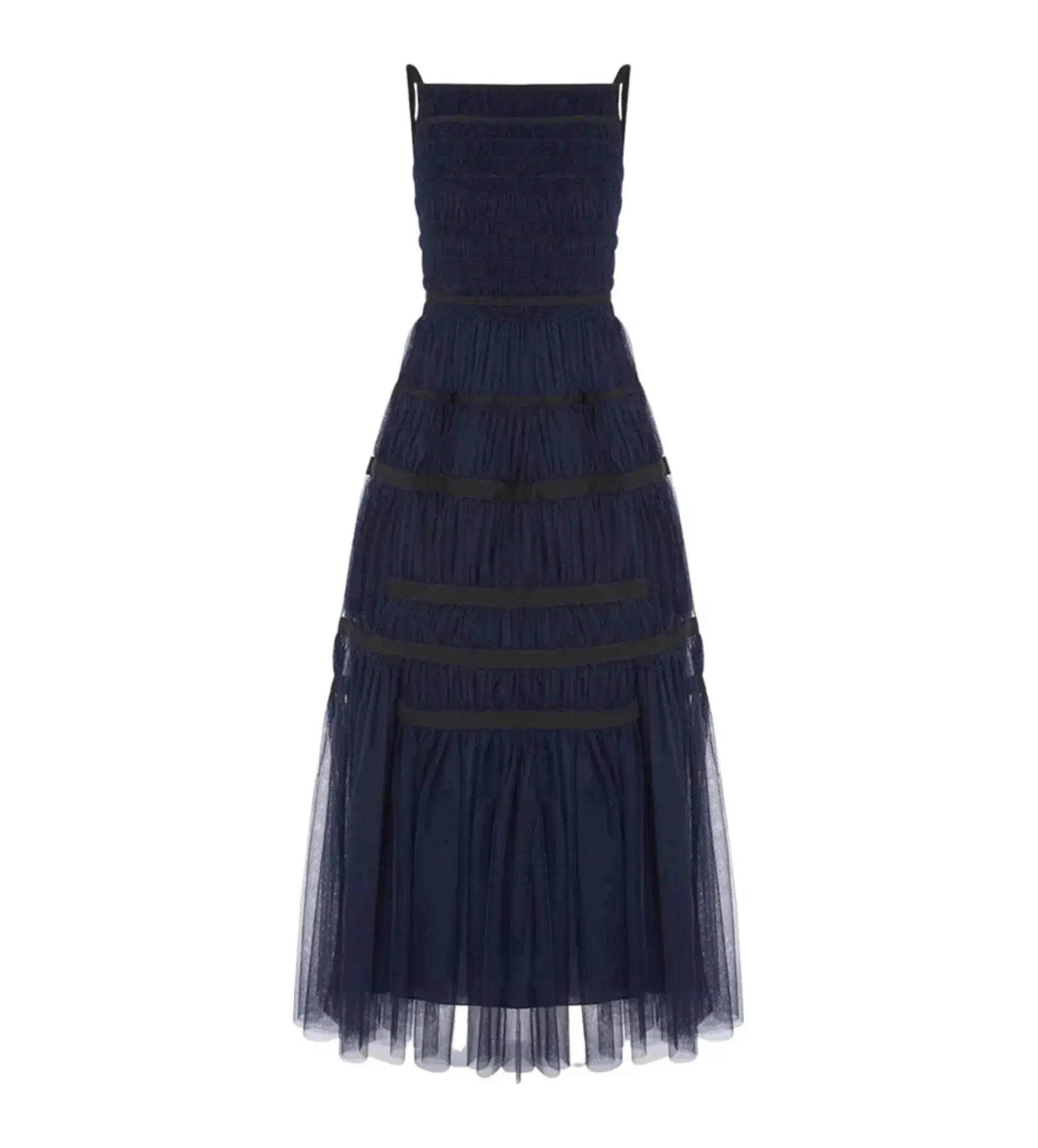 Molly Goddard Soft Tulle Astrid Maxi Dress Navy Size 10 - Image 4