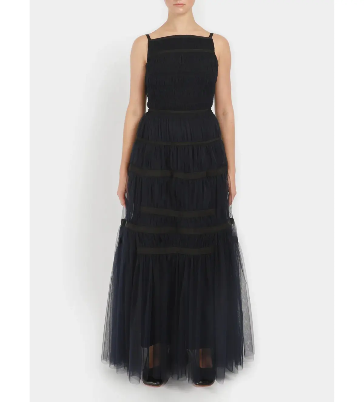 Molly Goddard Soft Tulle Astrid Maxi Dress Navy Size 10 - Image 1