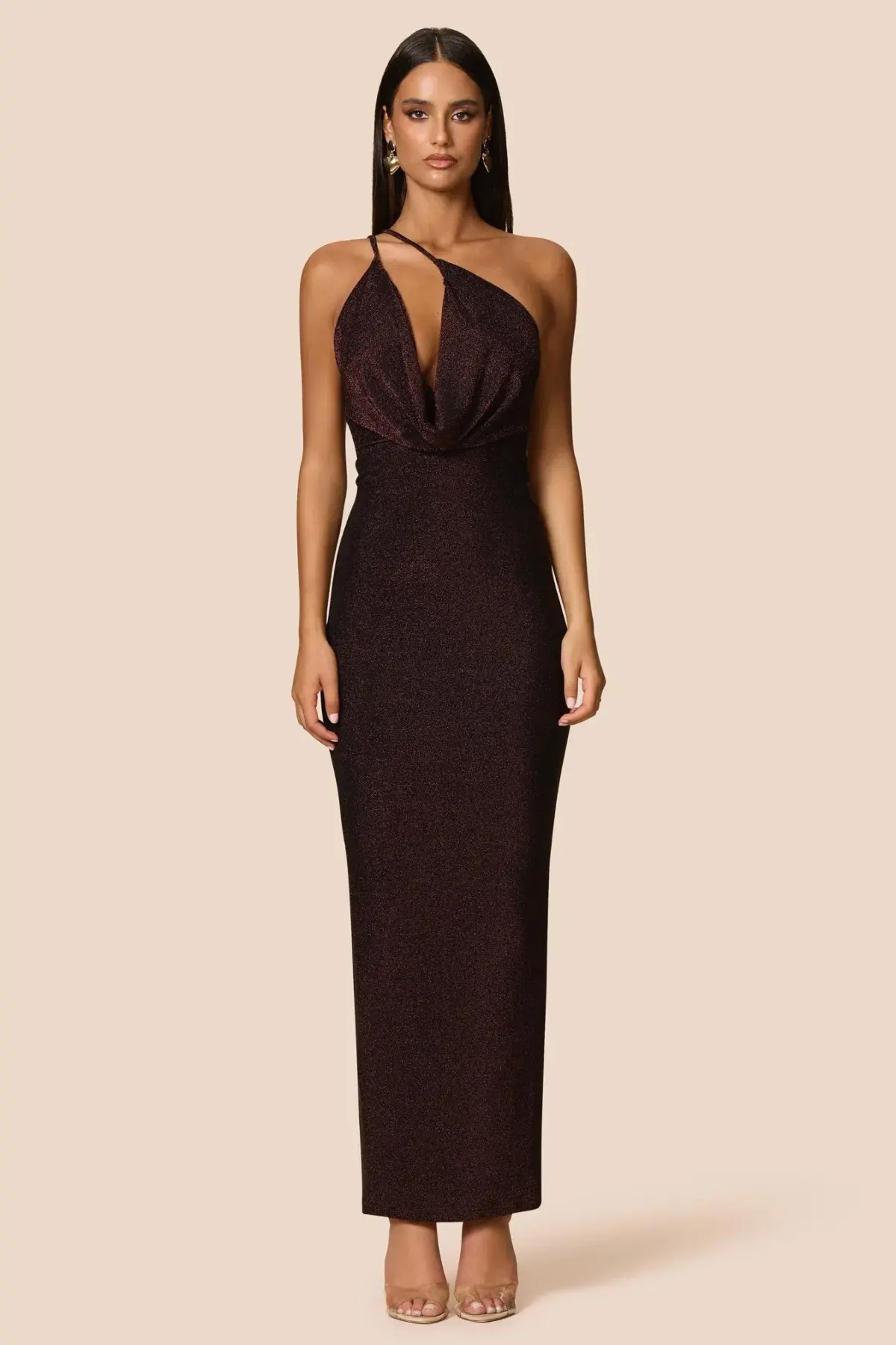 Love Nookie Bianca 2way Halter Maxi Gown Cocoa  Size 12 - Image 2
