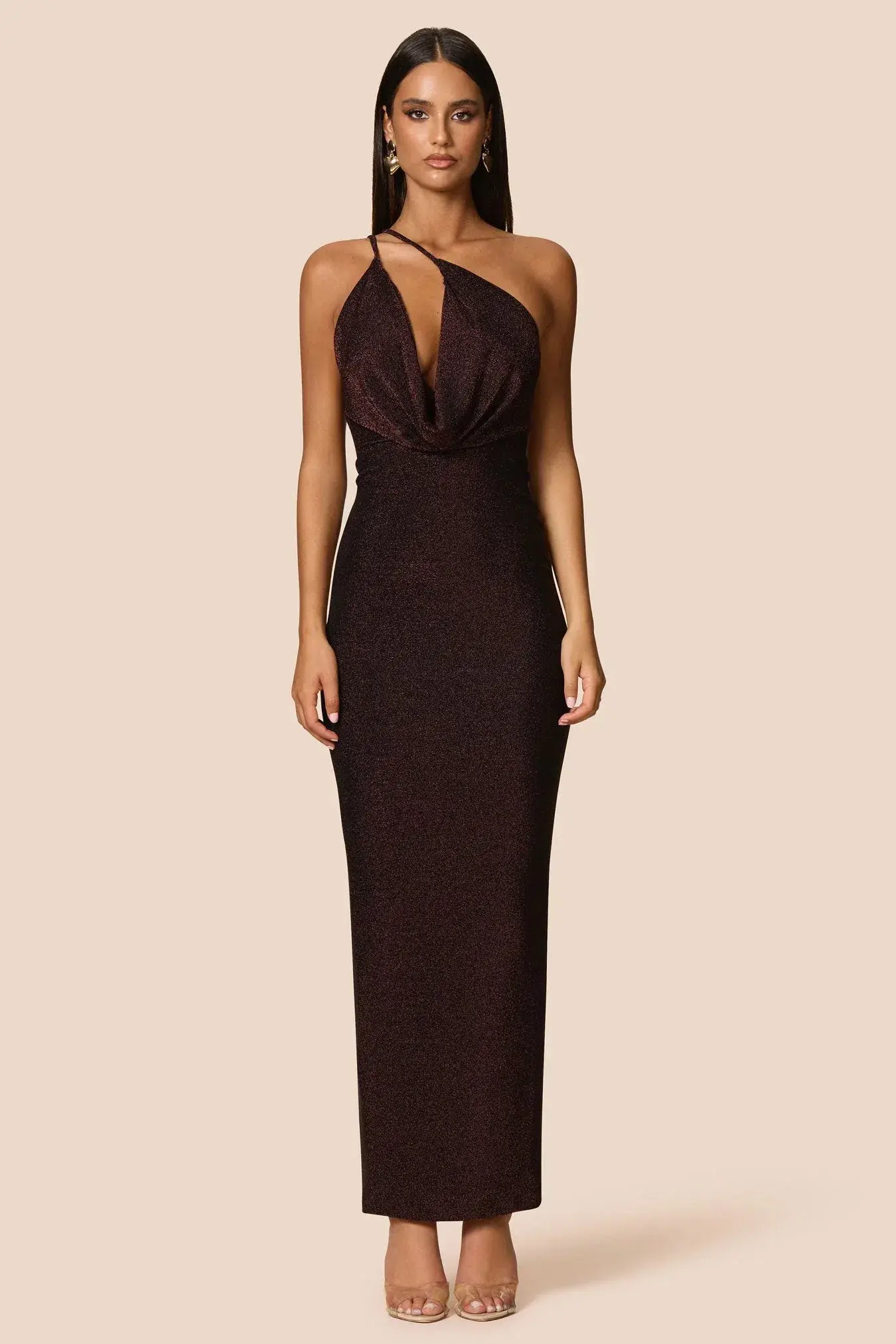 Love Nookie Bianca 2way Halter Maxi Gown Cocoa  Size 12 - Image 2
