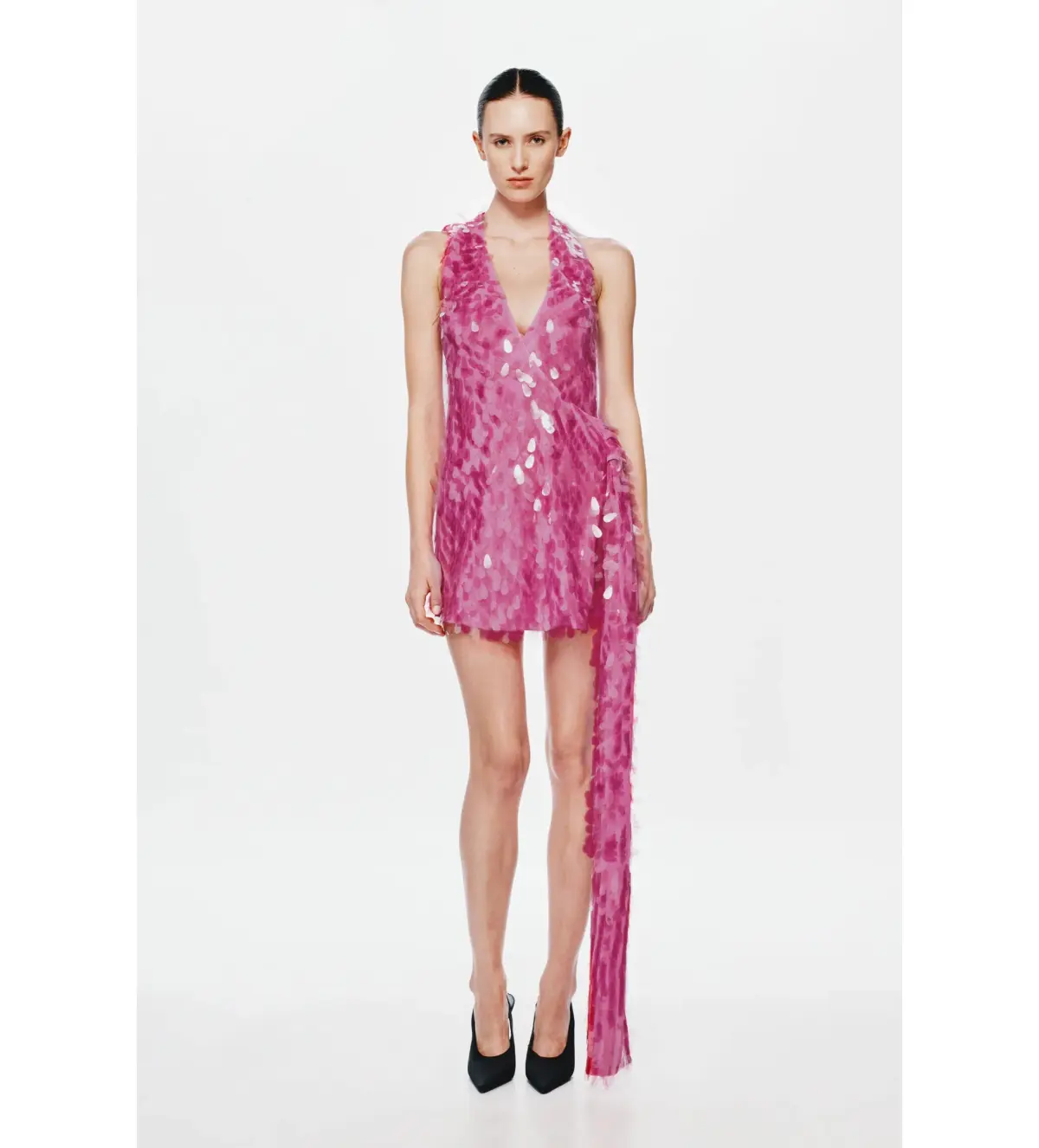 Misha Sapphire Sequin Mini Dress Fuchsia Pink Size 10/M - Image 1