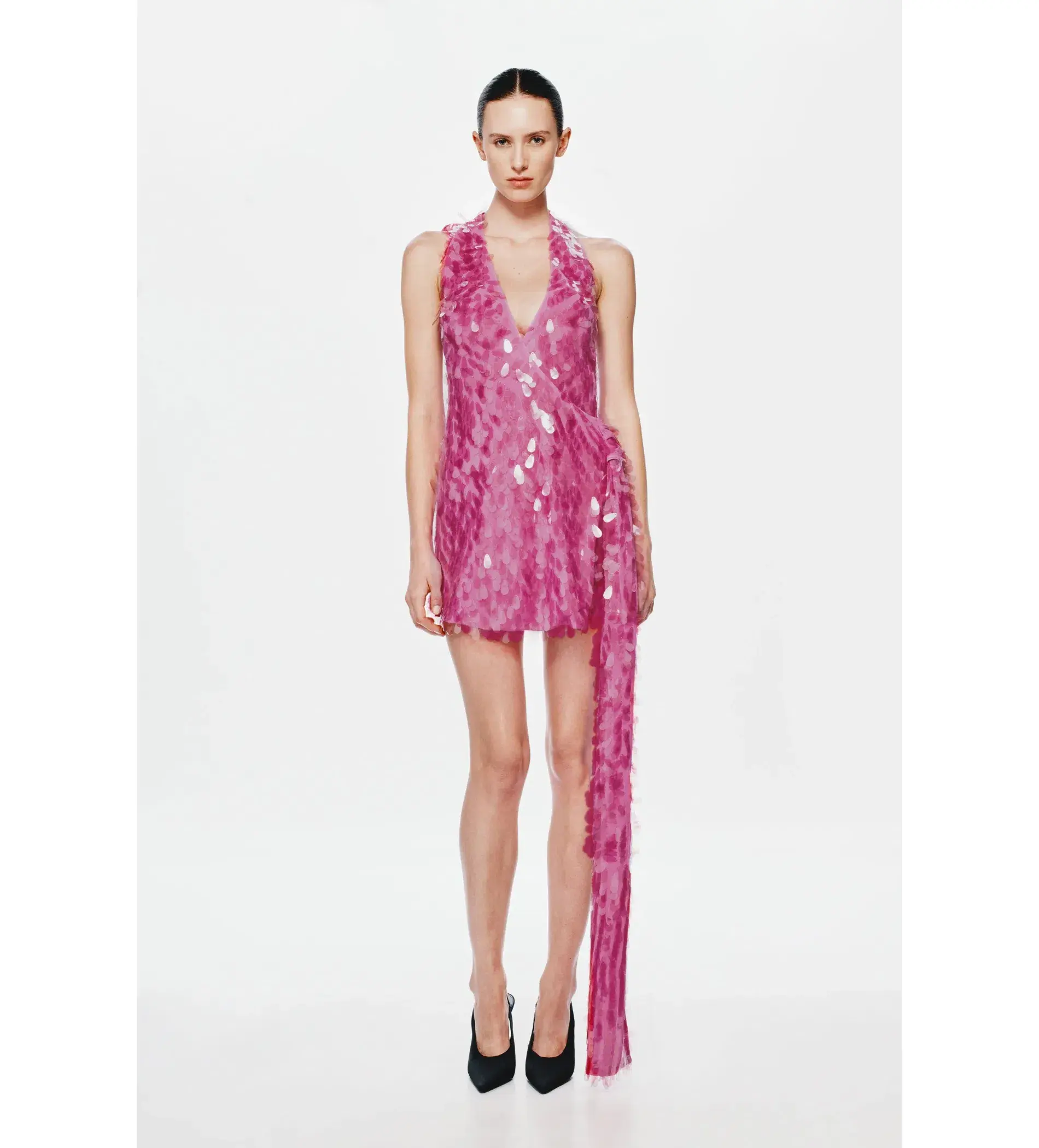 Misha Sapphire Sequin Mini Dress Fuchsia Pink Size 10/M - Image 1