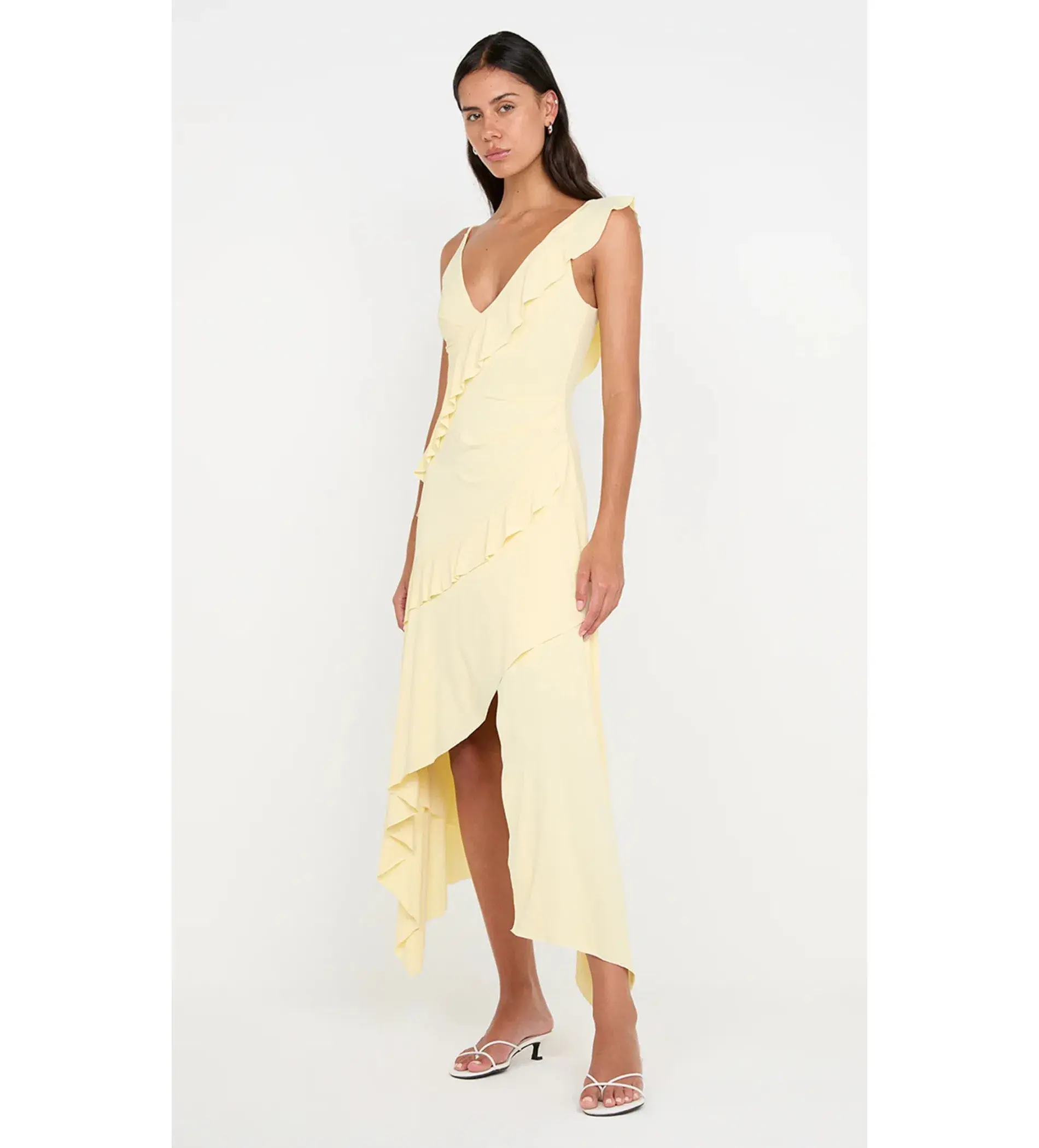 Bec & Bridge Marnie Asym Midi Dress Butter Size AU 8 - Image 2