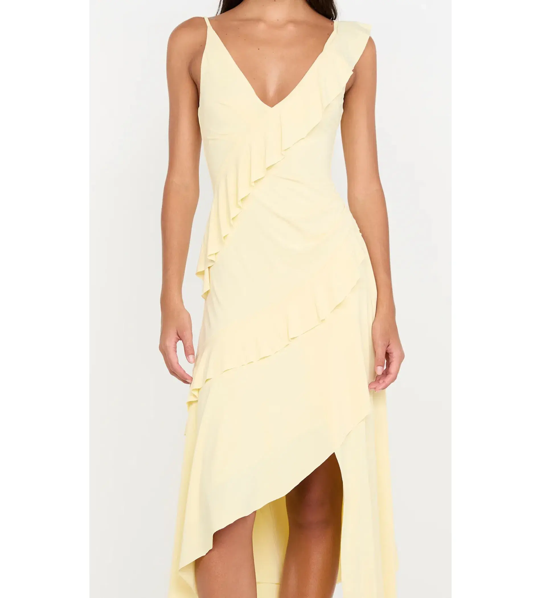 Bec & Bridge Marnie Asym Midi Dress Butter Size AU 8 - Image 5