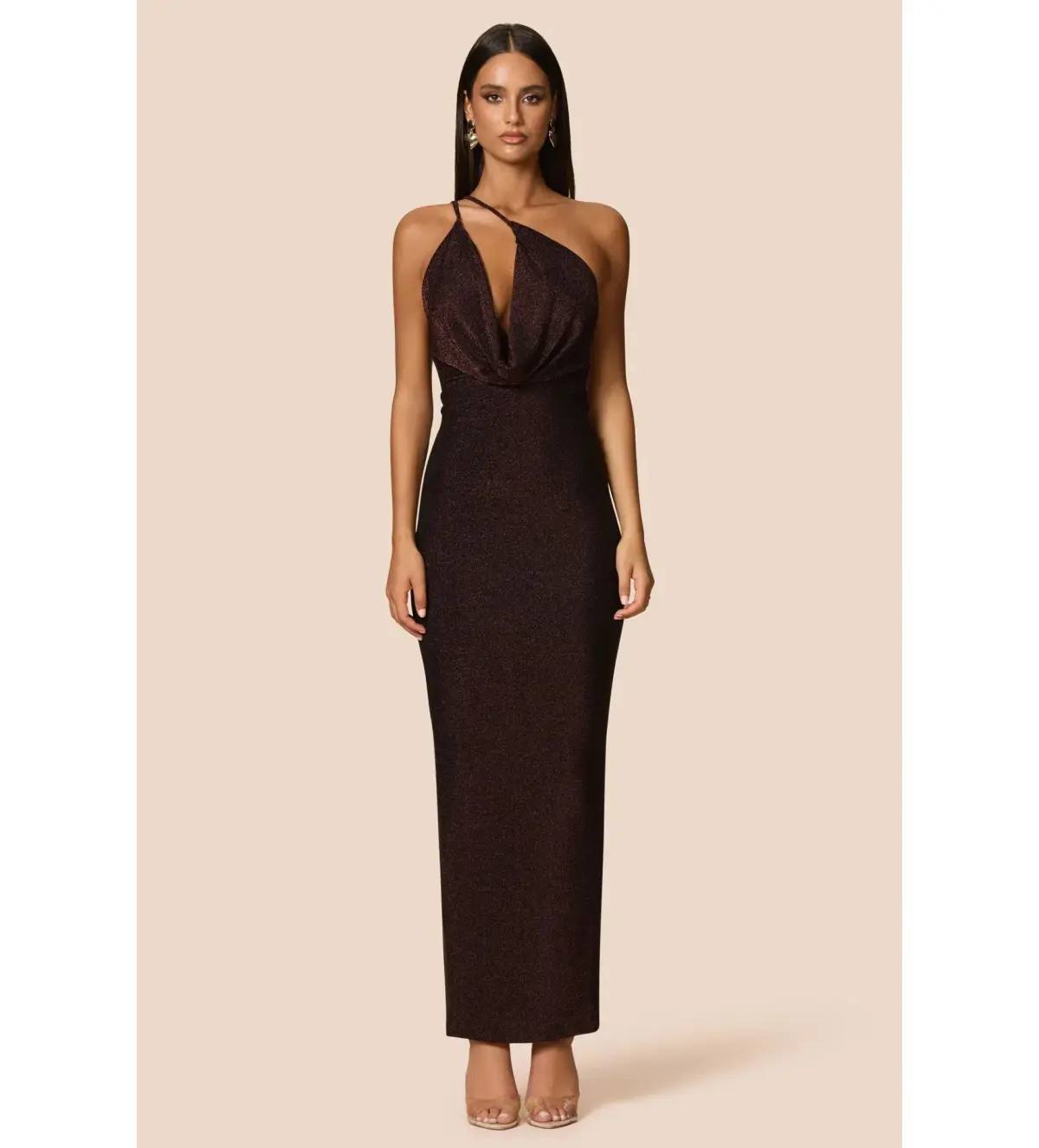 Love Nookie Bianca 2Way Halter Gown Cocoa Size AU 8 - Image 2