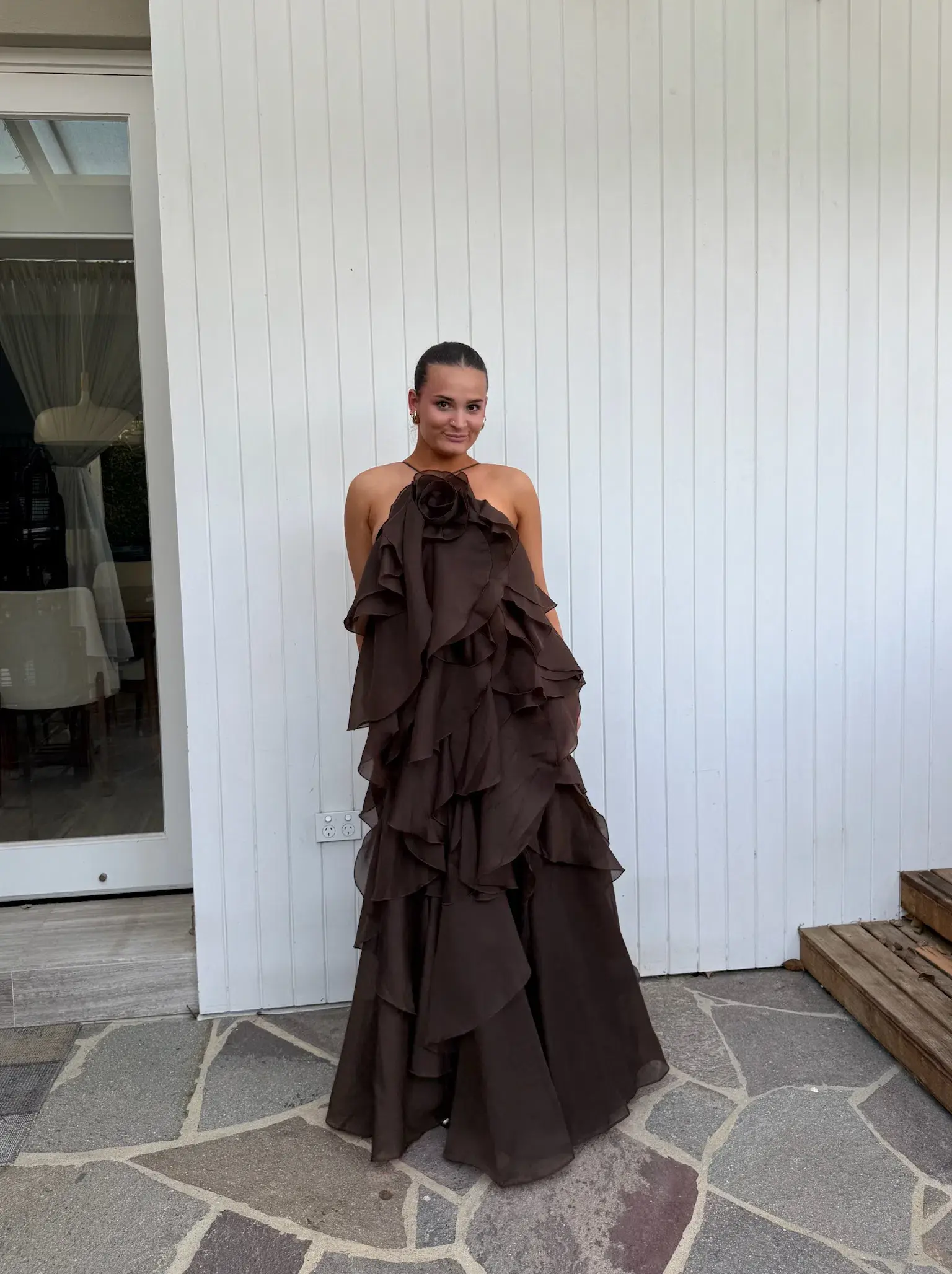 Aje Pandorea Layered Maxi Dress in brown size 10 (fits a 10-14) - Image 4