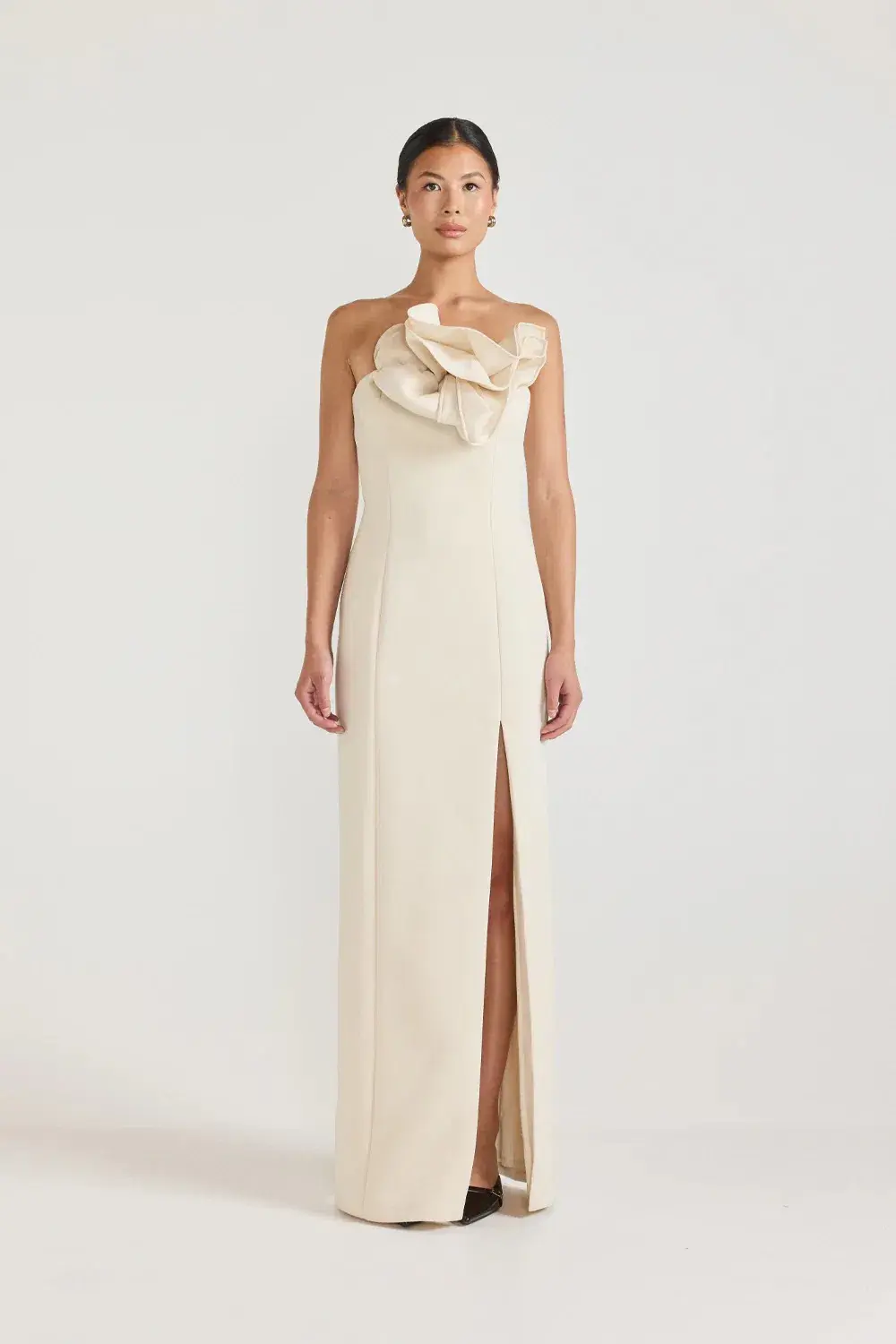Tojha Fleur Dress Maxi Champagne Beige Size AU 8 for rent on The Volte - main image
