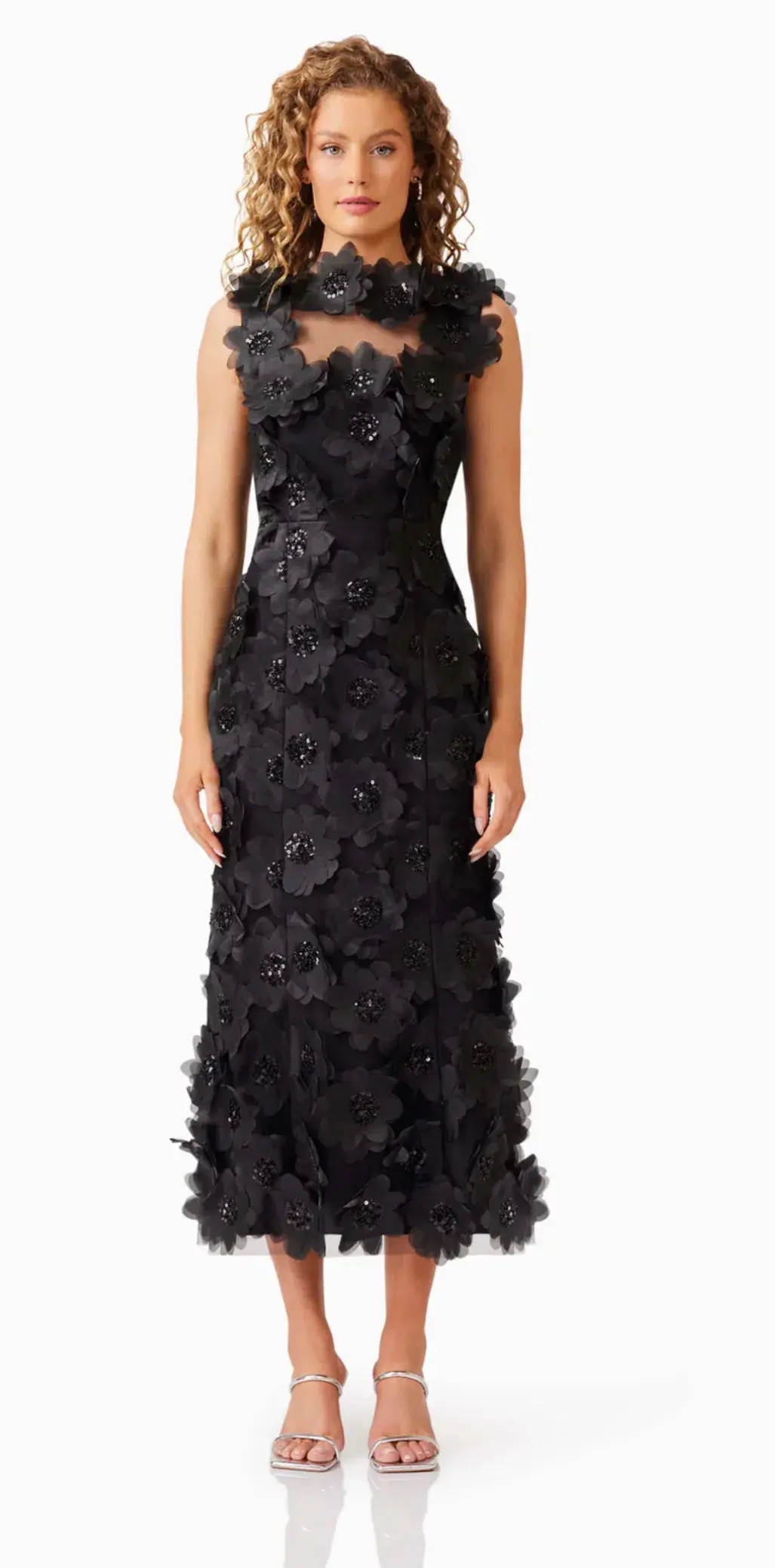 Elliatt Cherry Blossom Midi Beaded Black Size 10 - Image 2