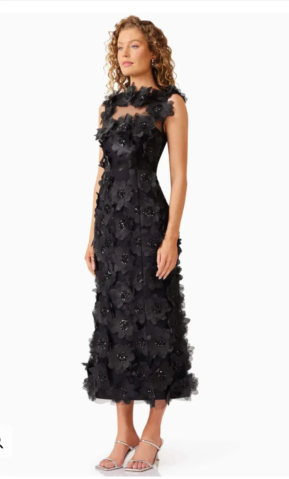 Elliatt Cherry Blossom Midi Beaded Black Size 10 - Image 5