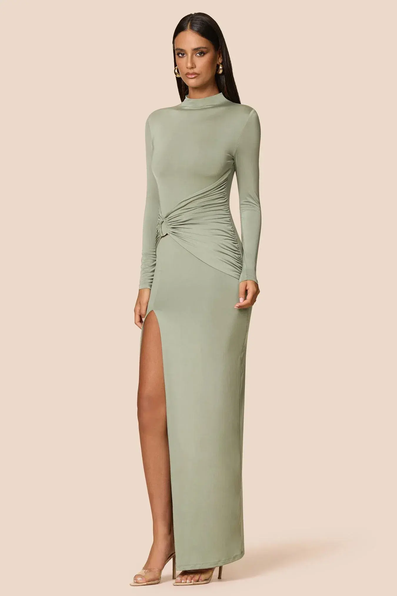 Love Nookie Kaia L/S Maxi Dress Sage Size 10 - Image 3