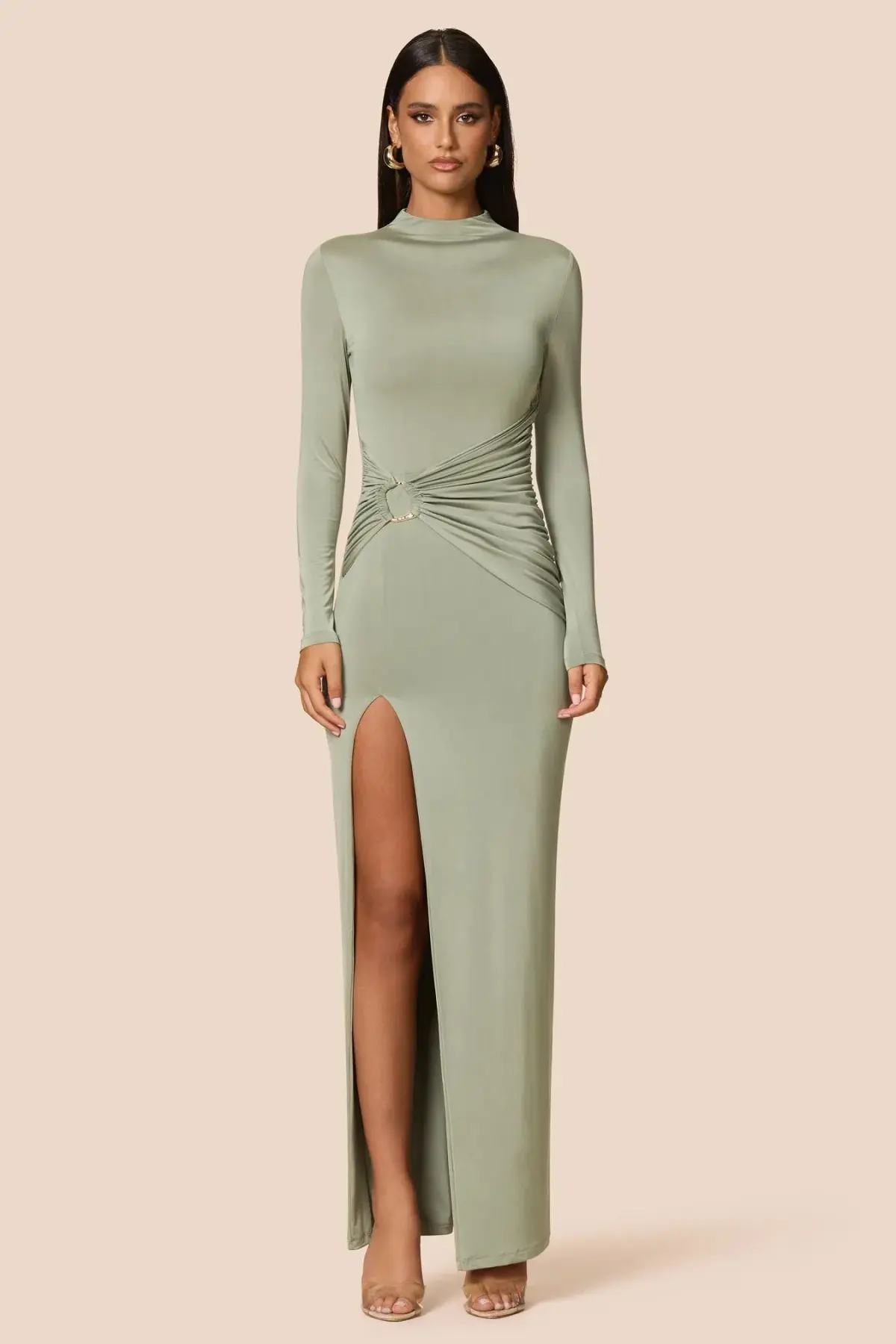Love Nookie Kaia L/S Maxi Dress Sage Size 10 - Image 1