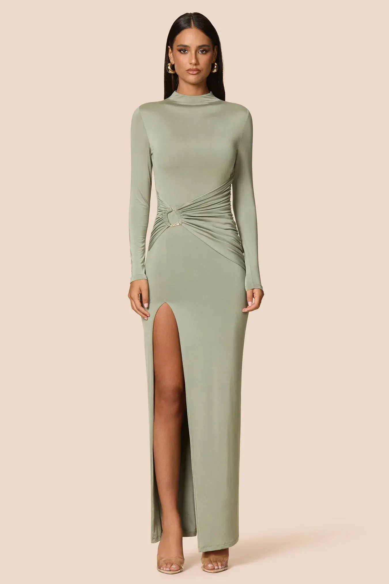 Love Nookie Kaia L/S Maxi Dress Sage Size 10 - Image 1