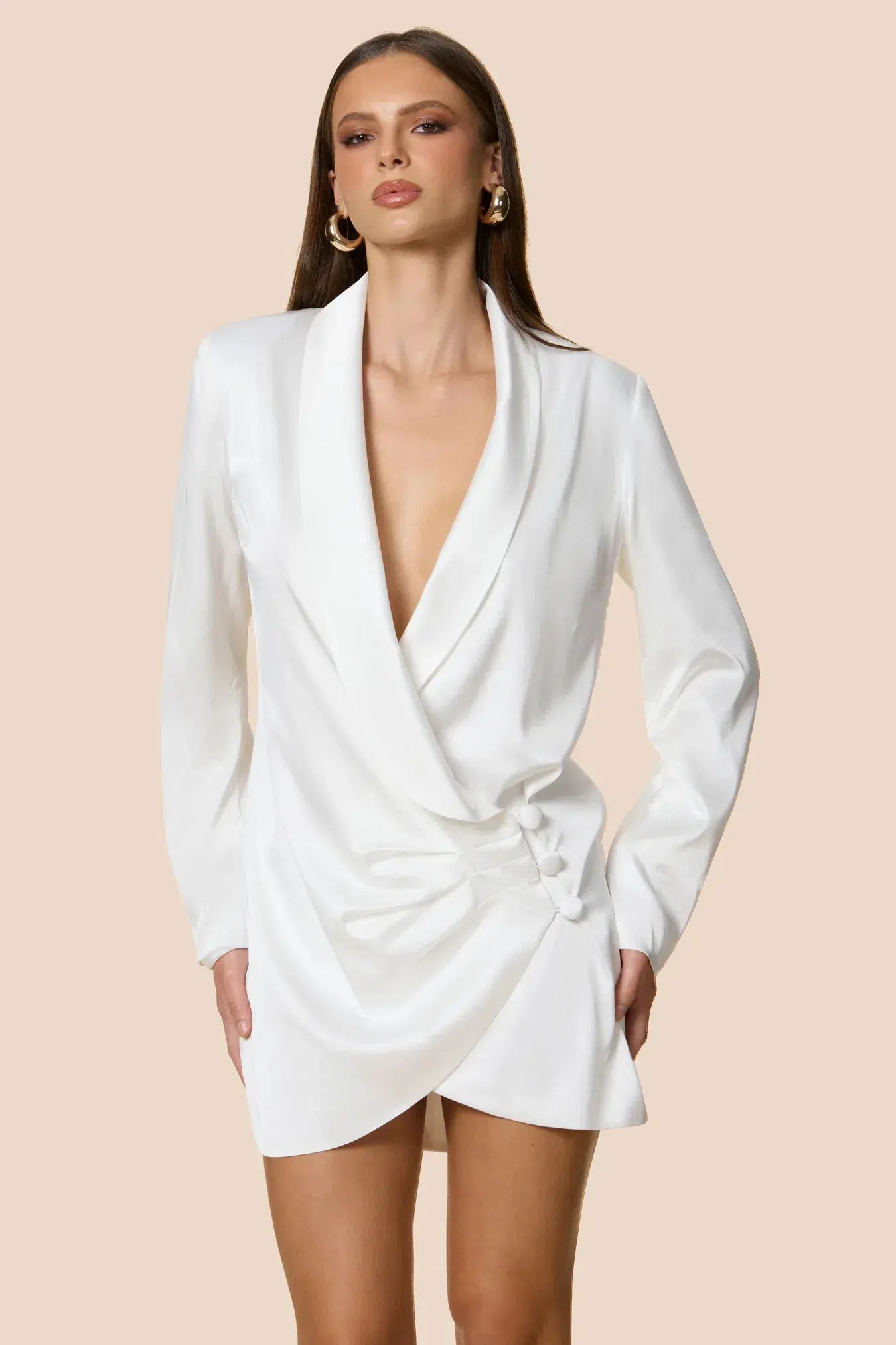 Love Nookie Penelope Blazer Dress Ivory Size 8 - Image 4