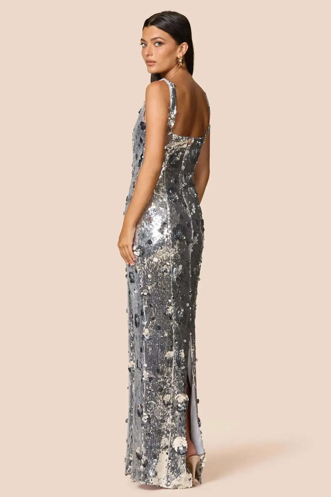 Love Nookie Seraphine Gown in Silver Size M / AU10 for rent on The Volte - main image