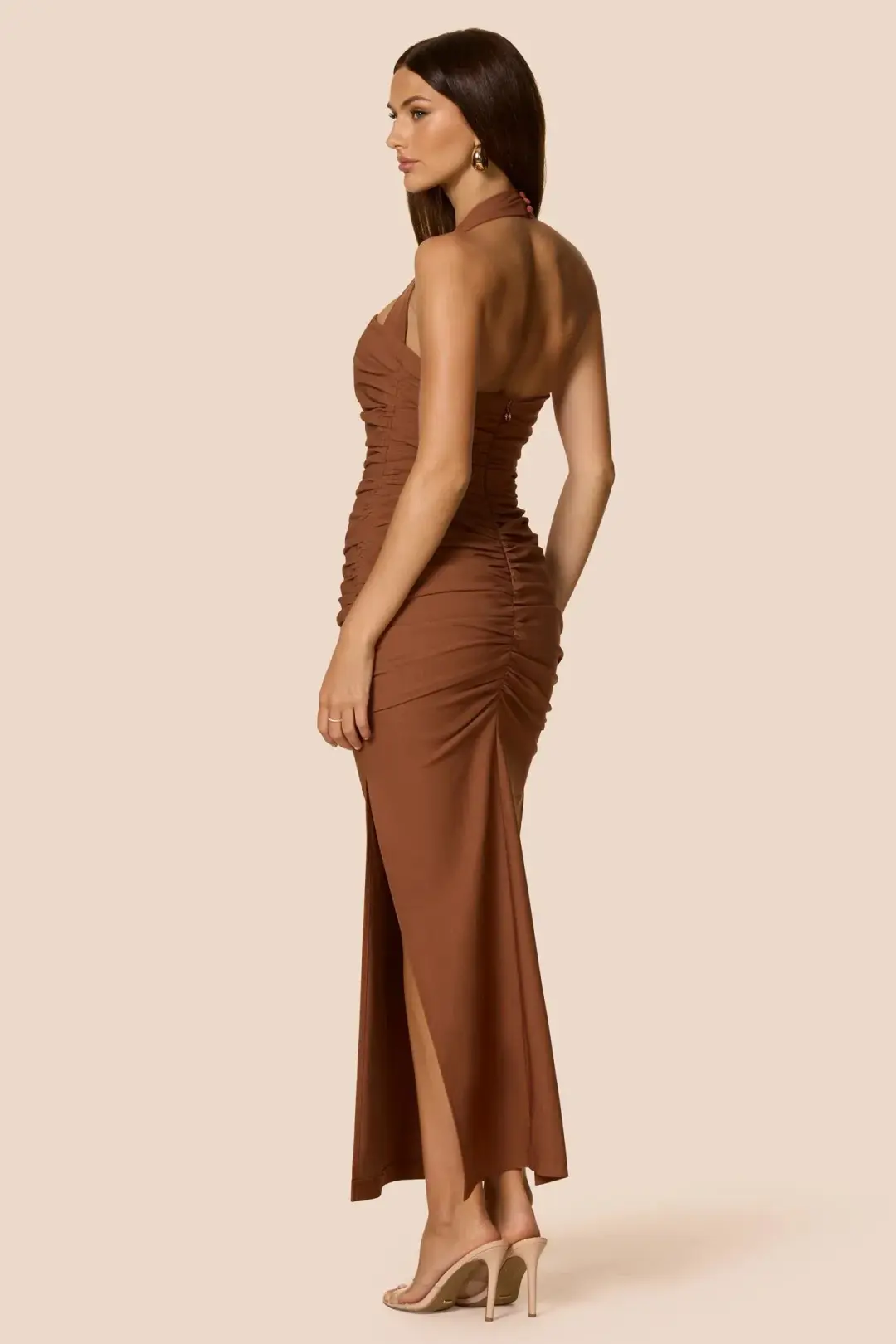 Love Nookie Zenya Maxi Dress Caramel Size 12 for rent on The Volte - main image