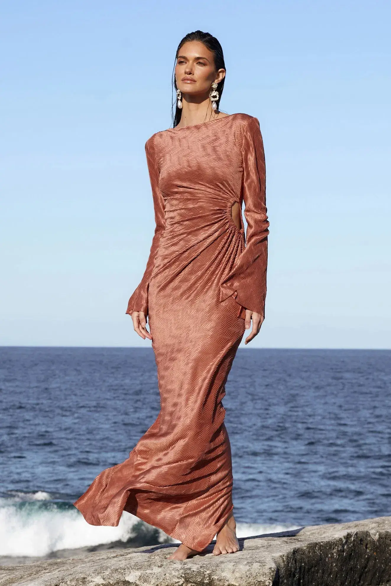 Love Nookie Mirage LS Gown in Mocha Size 10 - Image 1