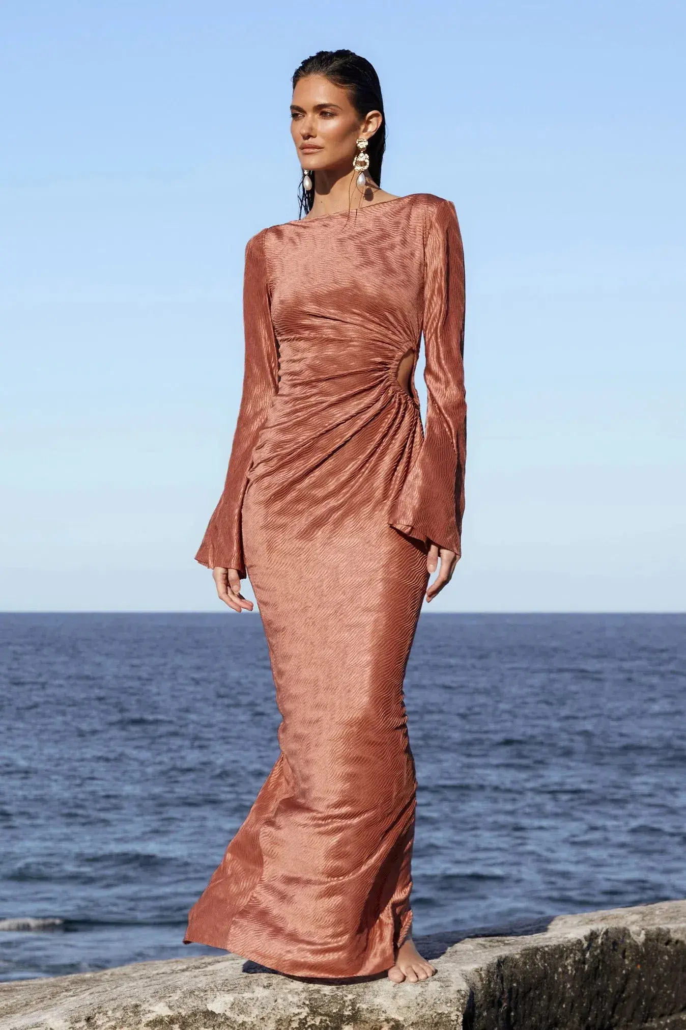 Love Nookie Mirage LS Gown in Mocha Size 10 - Image 6