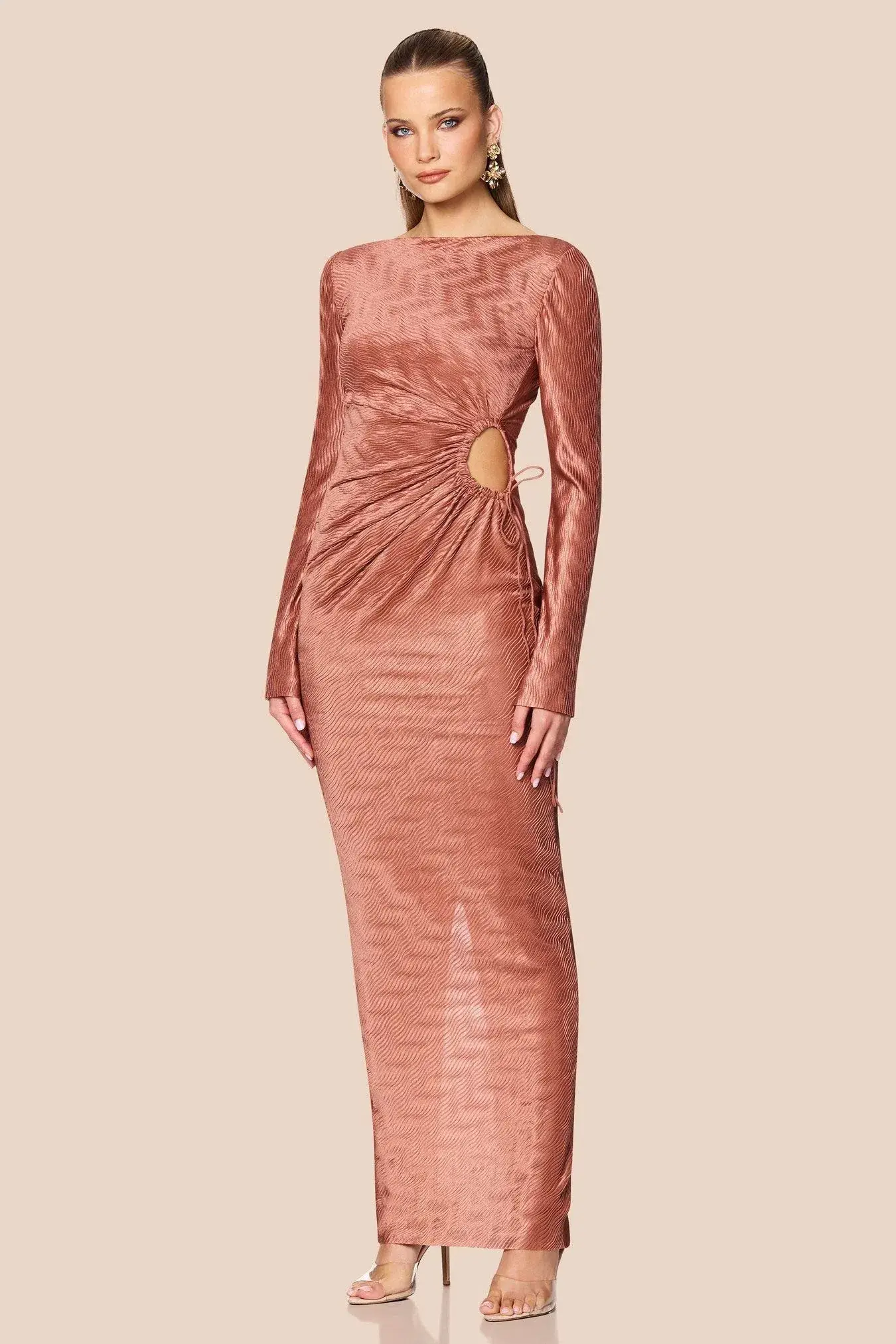Love Nookie Mirage LS Gown in Mocha Size 10 - Image 4