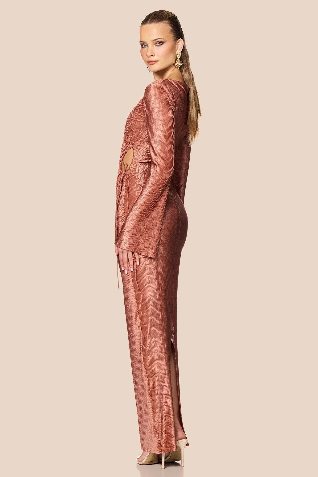 Love Nookie Mirage LS Gown in Mocha Size 10 - Image 5