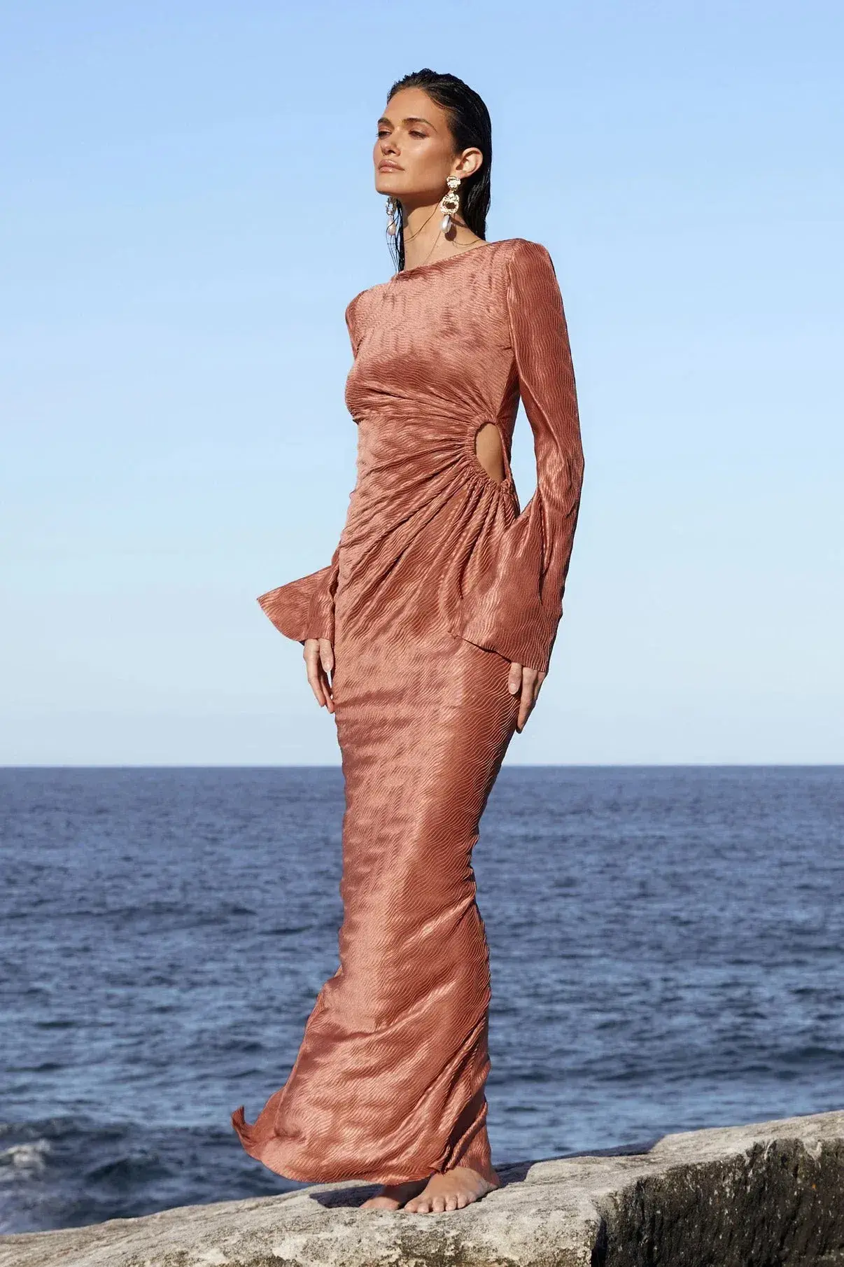 Love Nookie Mirage LS Gown in Mocha Size 10 - Image 3