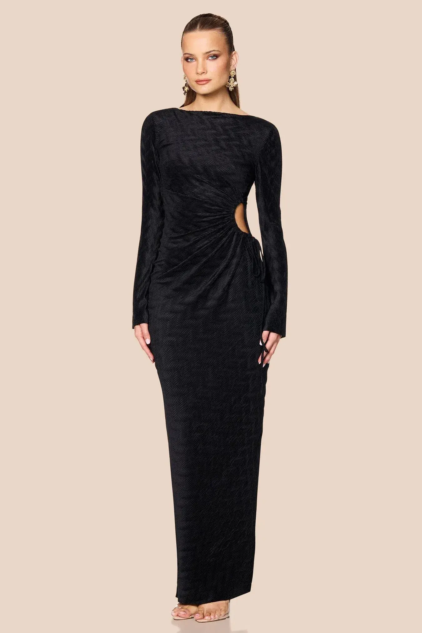 LOVE NOOKIE MIRAGE L/S GOWN / BLACK / SIZE 12 - Image 1
