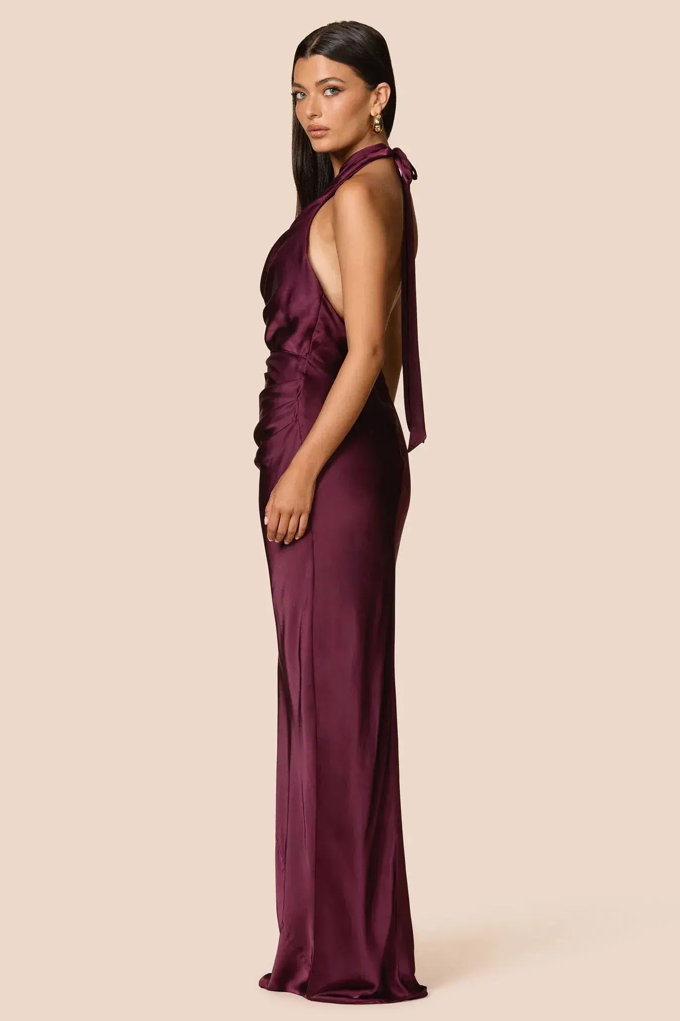Love Nookie Penelope Drape Gown Mulberry Size 10 - Image 2