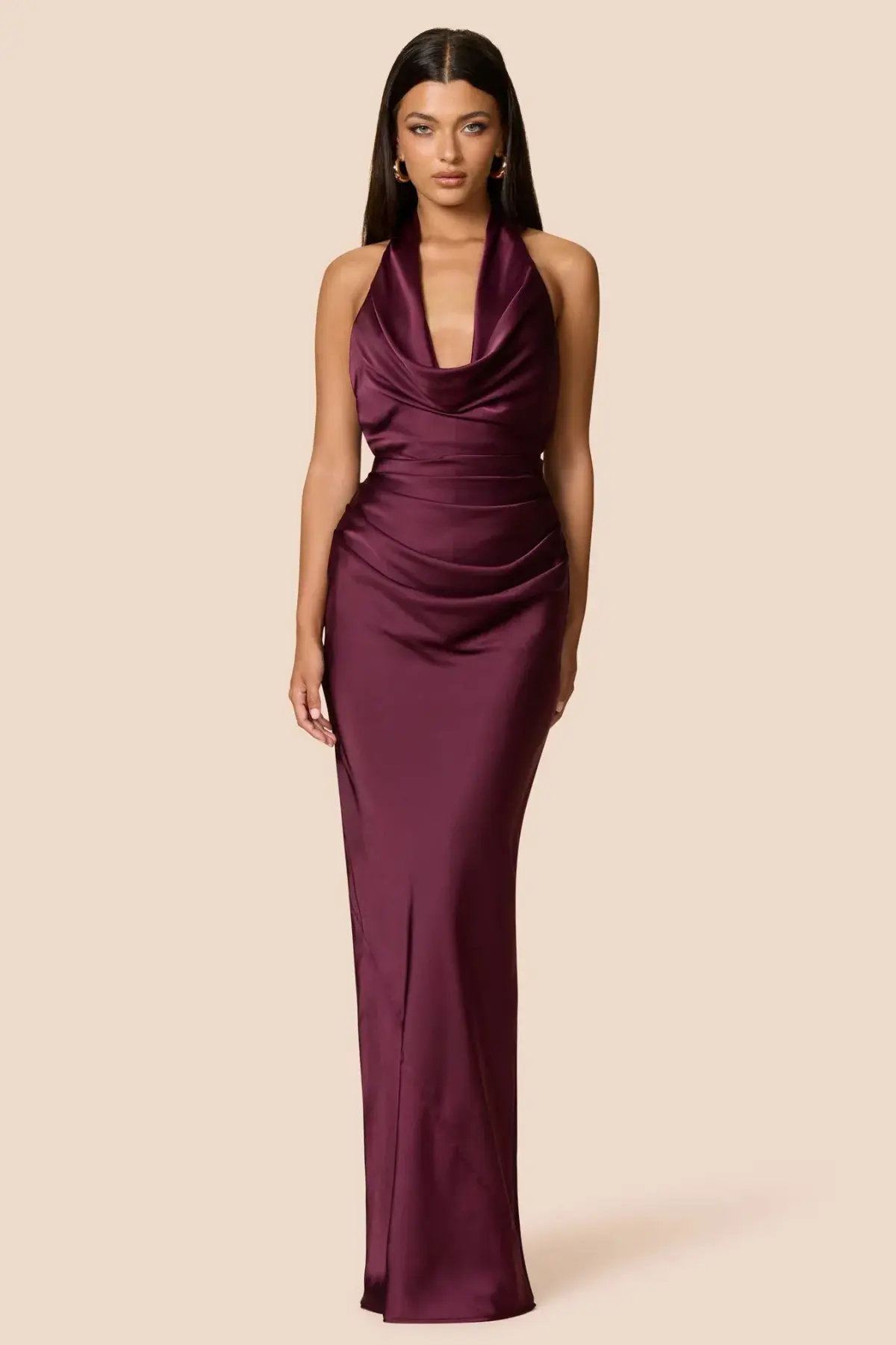 Love Nookie Penelope Drape Gown Mulberry Size 10 - Image 1