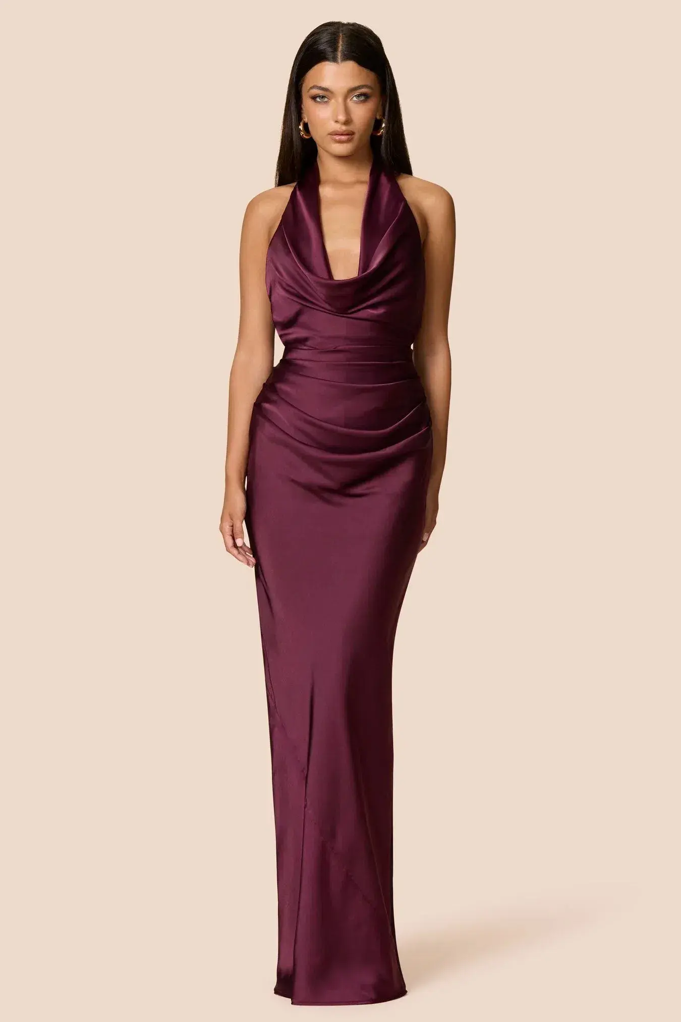 Love Nookie Penelope Drape Gown Mulberry Size 10 - Image 1