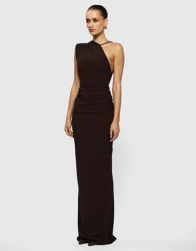 Effie Kats Greer Maxi Gown Coffee Size 8 - Image 1