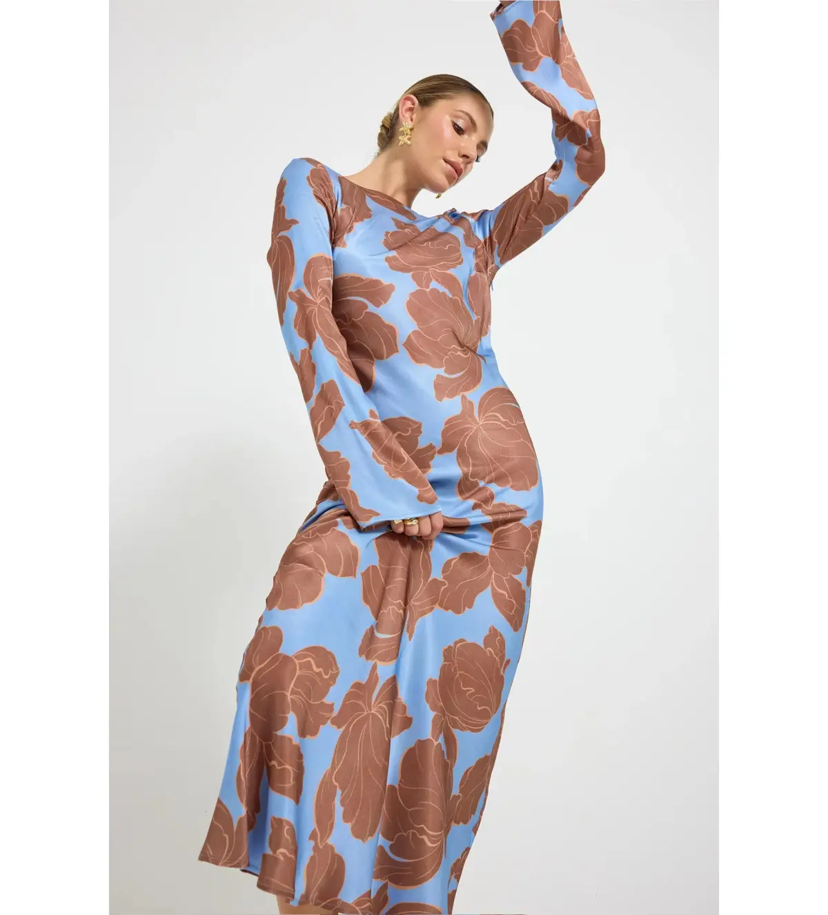 Pasduchas Lucent Sleeve Midi Dress Floral Size AU 12 - Image 5