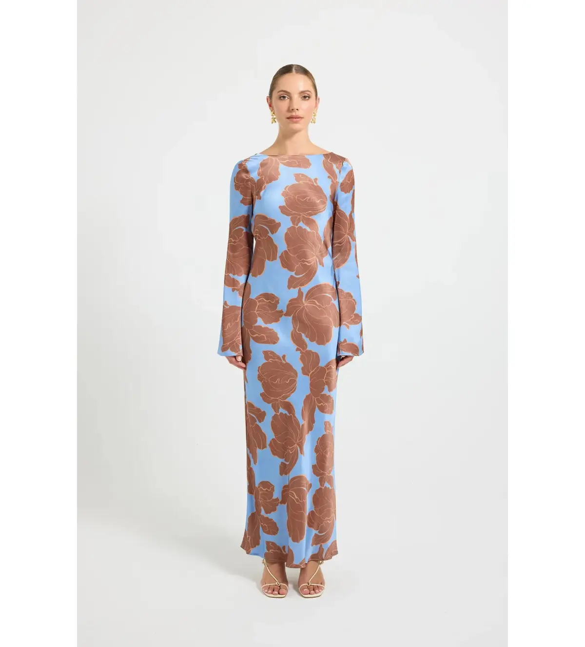 Pasduchas Lucent Sleeve Midi Dress Floral Size AU 12 - Image 1