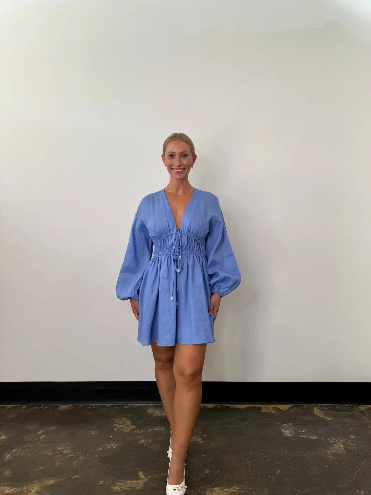 Pasduchas Vera Mini Dress Blue  Size 12 - Image 1