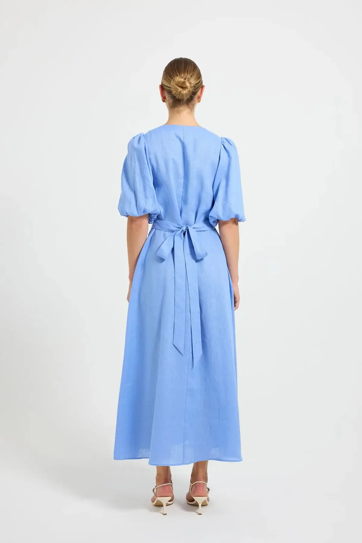 Pasduchas Vera Button Midi Dress Blue Size 16 - Image 2
