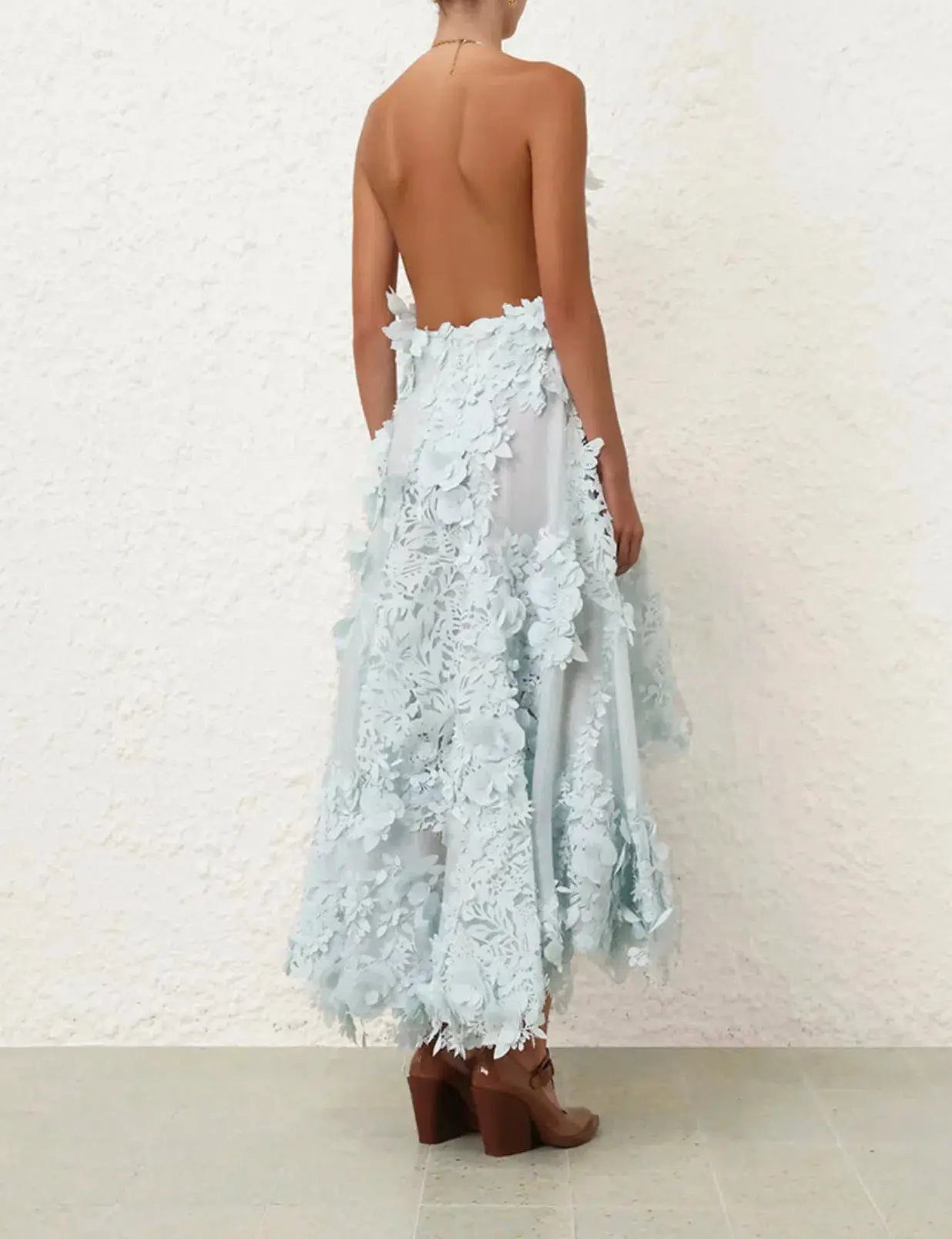 Zimmermann Natura Lasercut Halter Dress Ice Blue Size 0 / AU 8 - Image 6