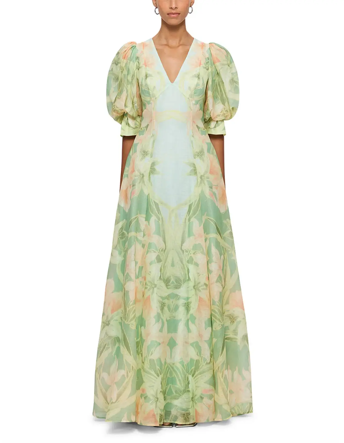 Lucia V Neck Maxi Dress Green Size 10 - Image 1