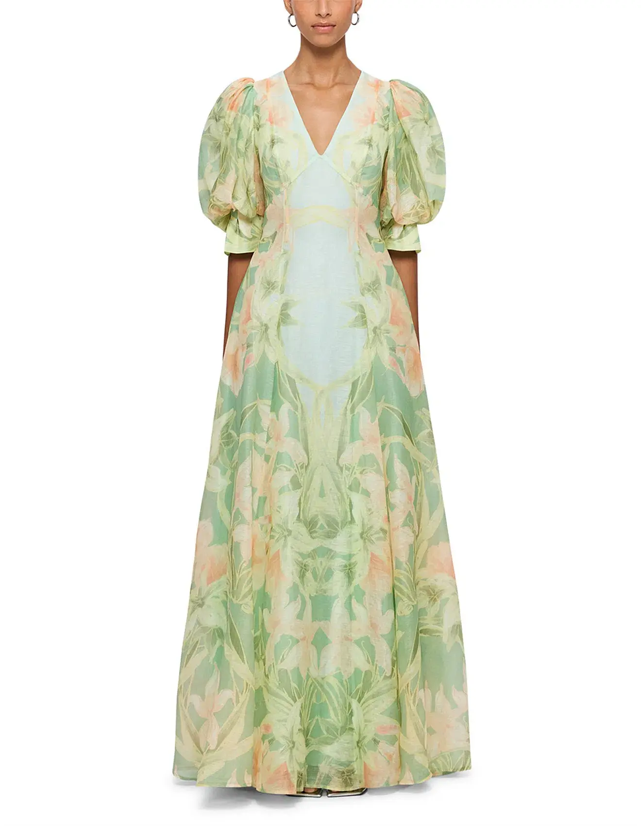 Lucia V Neck Maxi Dress Green Size 10 - Image 1