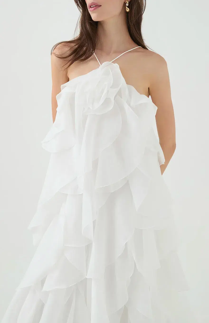 AJE Pandorea Layered Maxi Dress Ivory Size 6 - Image 2