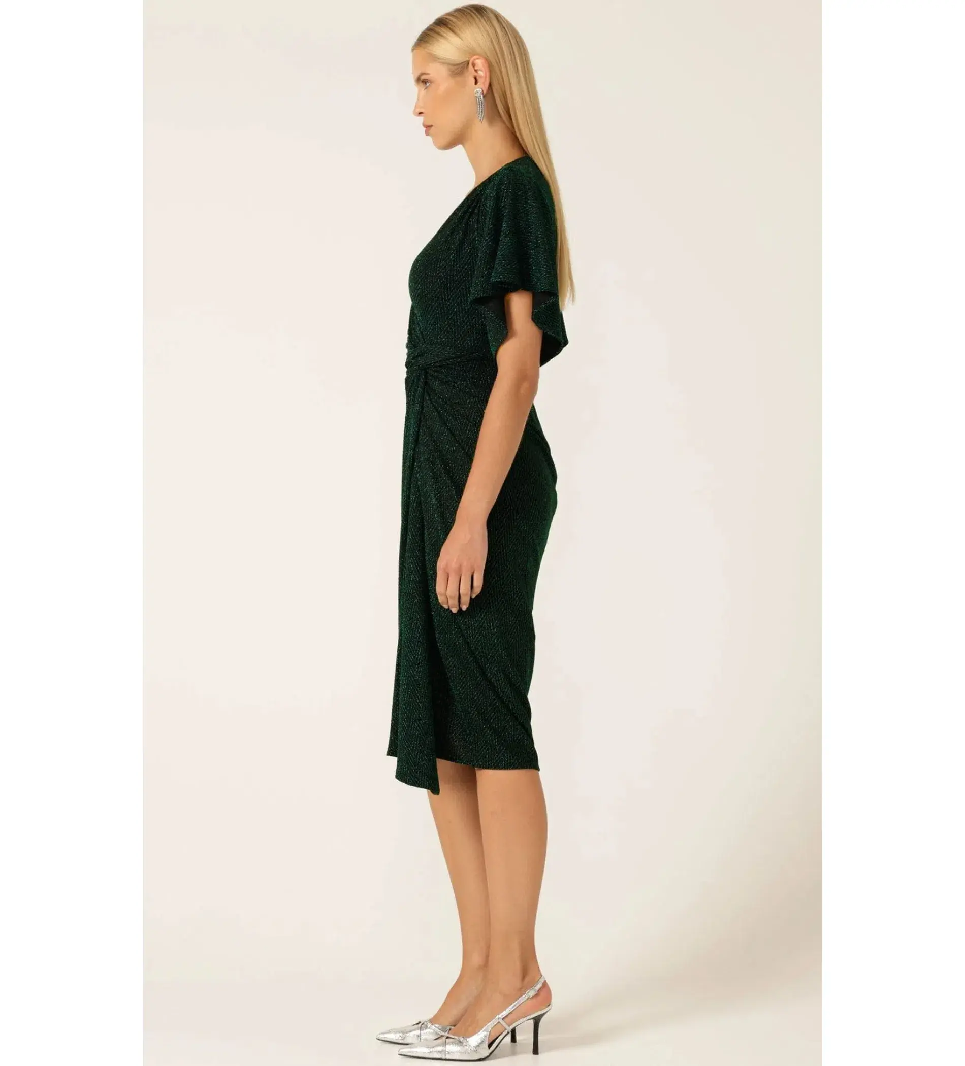 Sacha Drake The Emporium Midi Dress In Emerald Size 12 - Image 3