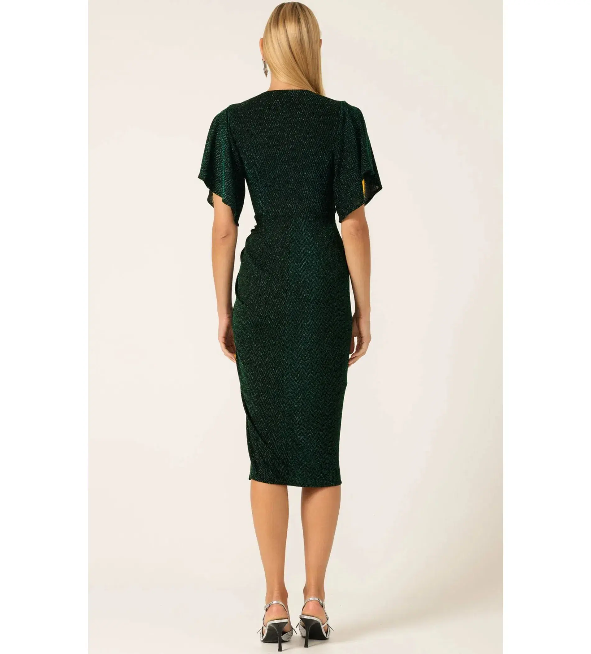 Sacha Drake The Emporium Midi Dress In Emerald Size 12 - Image 4
