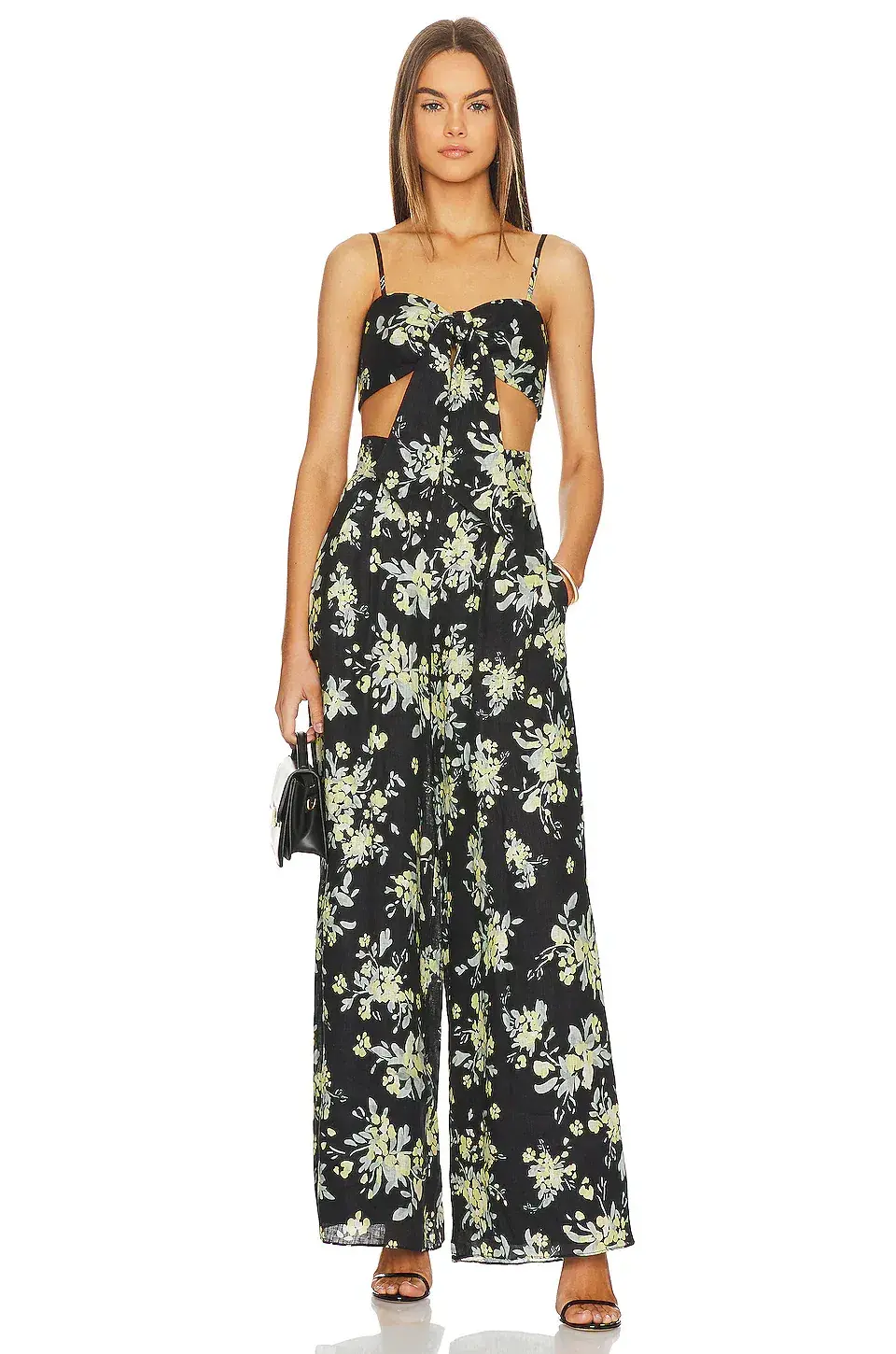 Shona Joy Goldie Tie Front Top & Pant Set Black Size AU 6 - Image 6