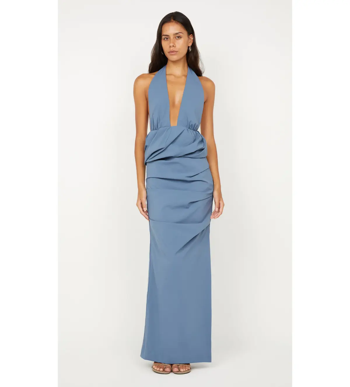 Bec & Bridge Priscilla Bubble Maxi Dress Steel Blue Size 8 - Image 1