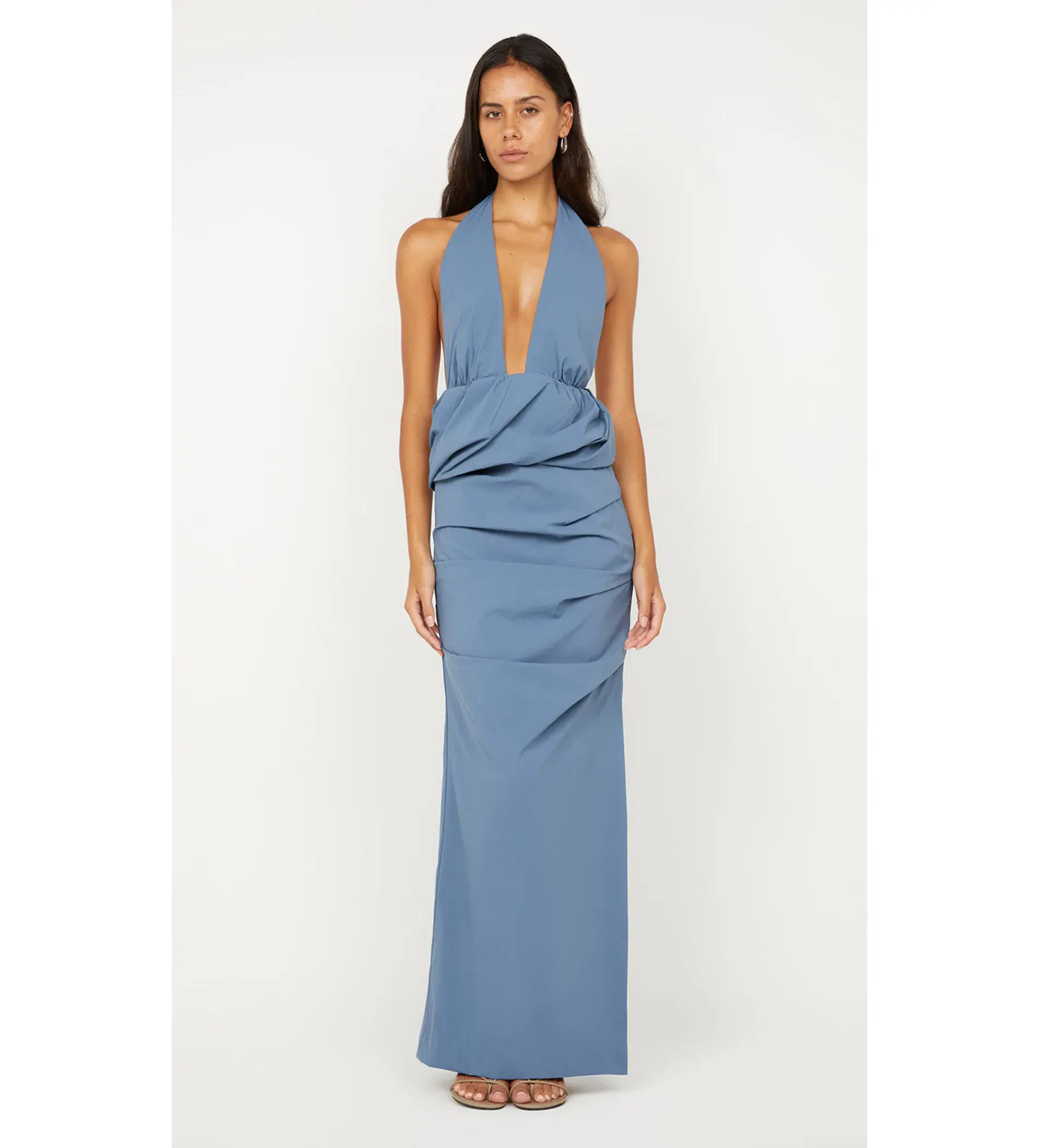 Bec & Bridge Priscilla Bubble Maxi Dress Steel Blue Size 8 - Image 1