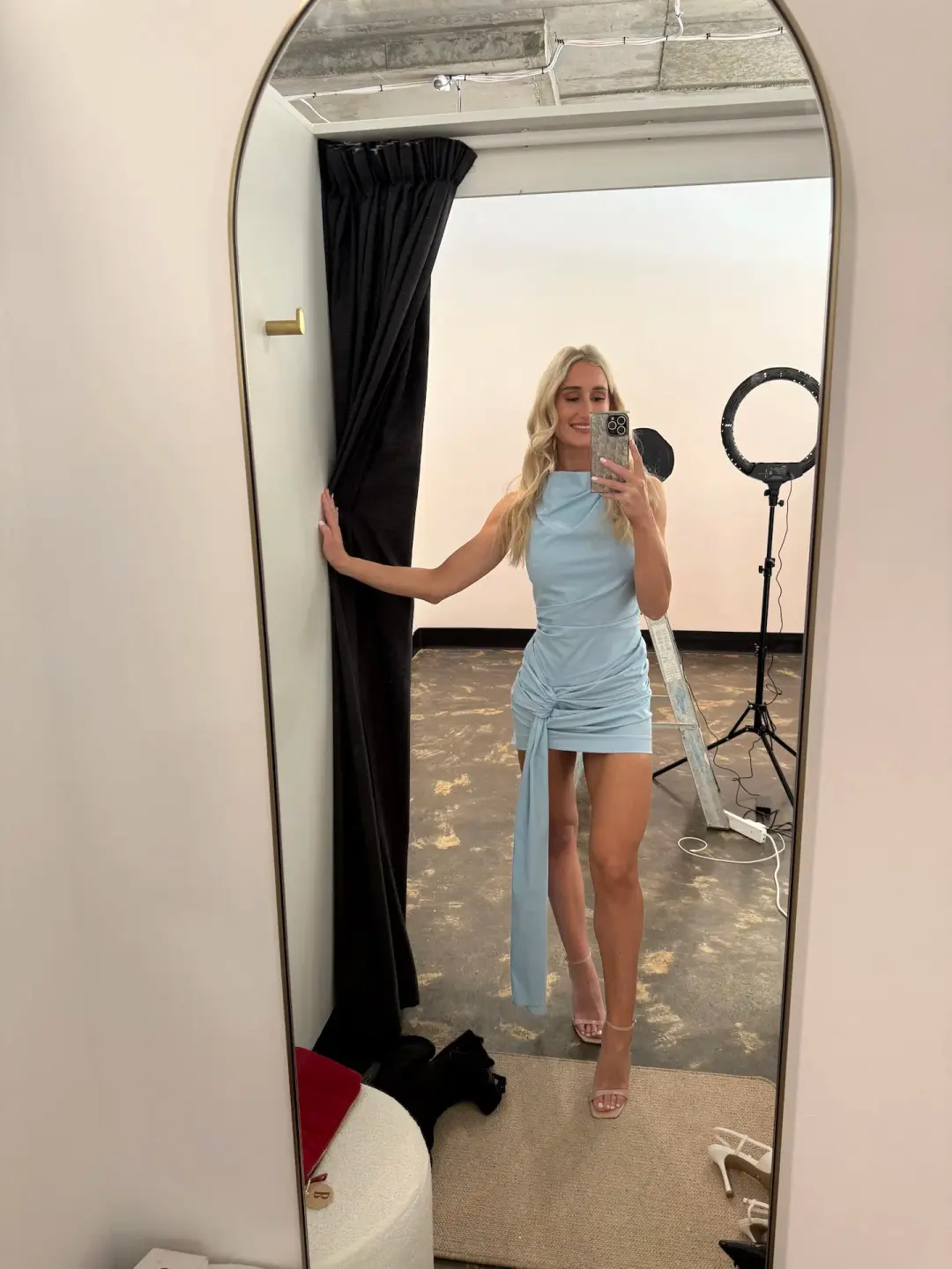 BEC & BRIDGE DOMENIC ASYM MINI DRESS / SKY BLUE / SIZE 8 for rent on The Volte - main image